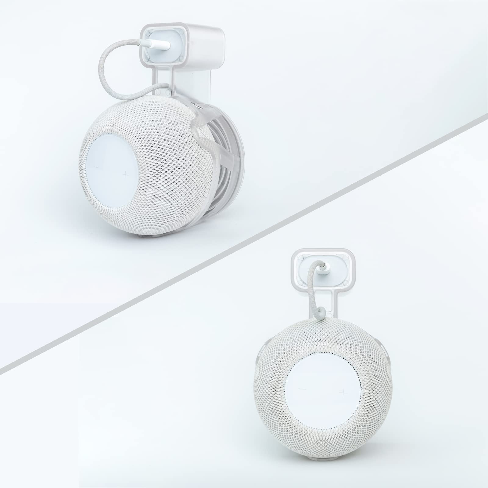 Heymoontong Transparent Outlet Wall Mount Holder Stand Fits For Apple Homepod Mini, A Space Saving Accessory For Homepod Mini Sm