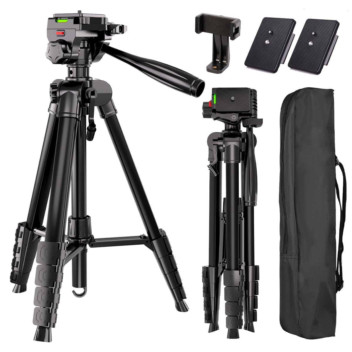 Tripod, Lusweimi 73 Inch Camera Tripod Stand With Travel Bag For Photography/Video Recording, Professional Heavy Duty Tripod With Wireless Remote & Phone Holder For Dslr/Slr/Dv/Projector/Phone