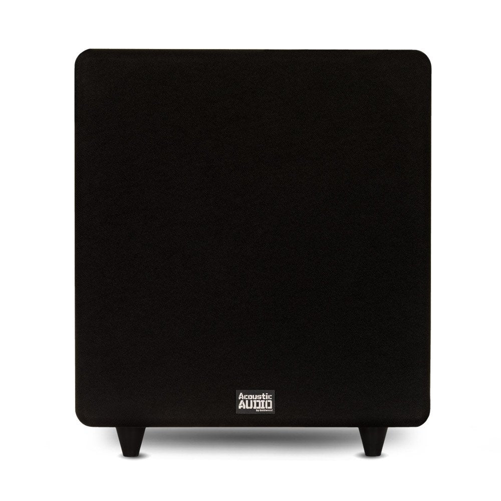 Acoustic Audio Psw500 12 Home Theater Powered 12'' Lfe Subwoofer Black Front Firing Sub,500 Watts