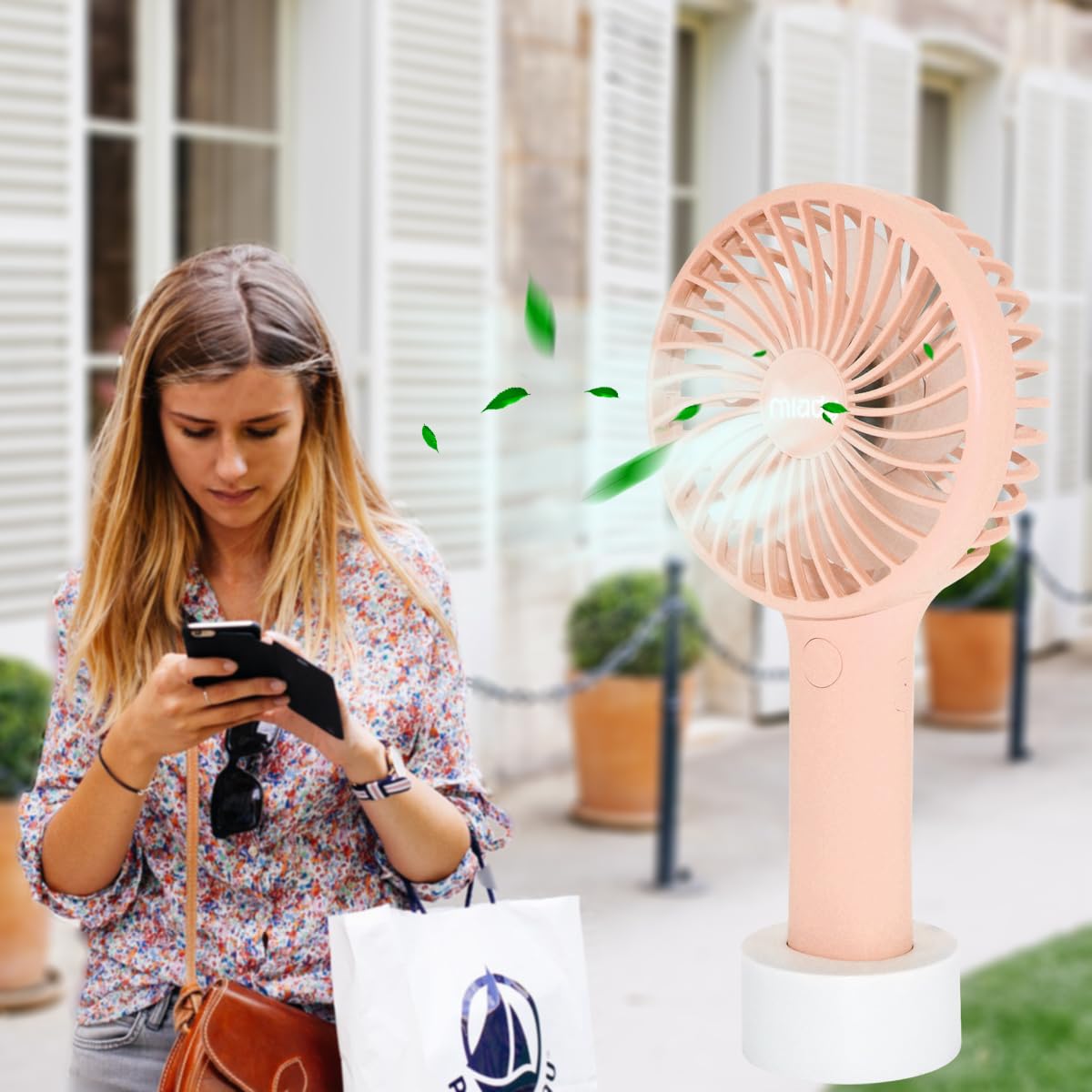 2 Pack Upgraded 5000Mah Portable Handheld Fan 3 Speed Mini Usb Strong Wind 7 20 Hours Runtime Personal Electric For Travel Office Outdoor (Cream Blue+Pink)