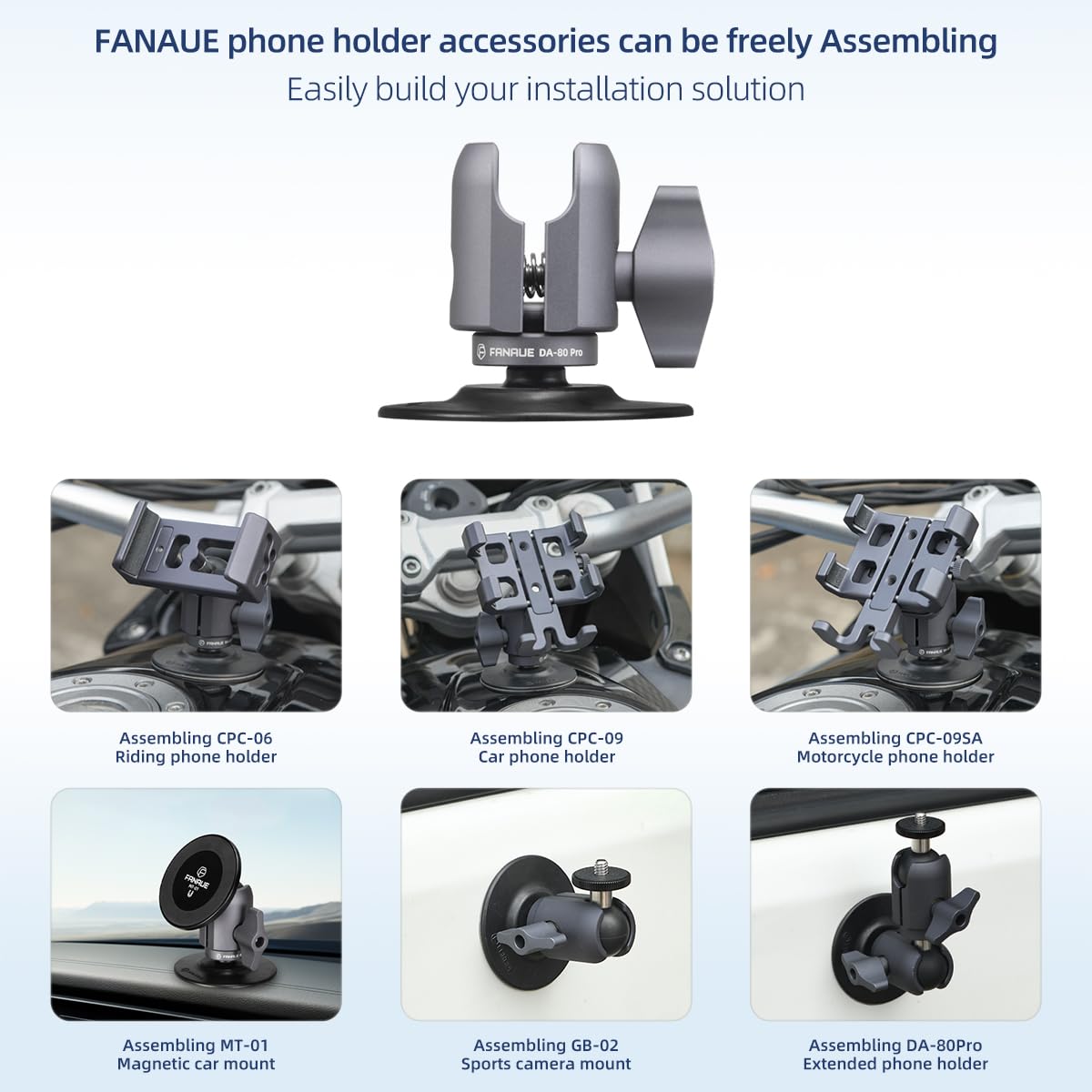 Fanaue Sc 0380P Single Socket Arm Flex Holder Adhesive Base For Ram Mounts 1 Inch Ball Head And Motorcycle Phone Mount, Vhb Stic