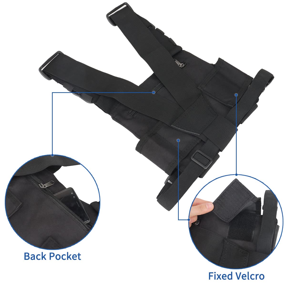 Mangema Radio Shoulder Holster Chest Harness Holder Vest Rig For Universal Two Way Radio Chest Front Pack Pouch Walkie Talkie Ca