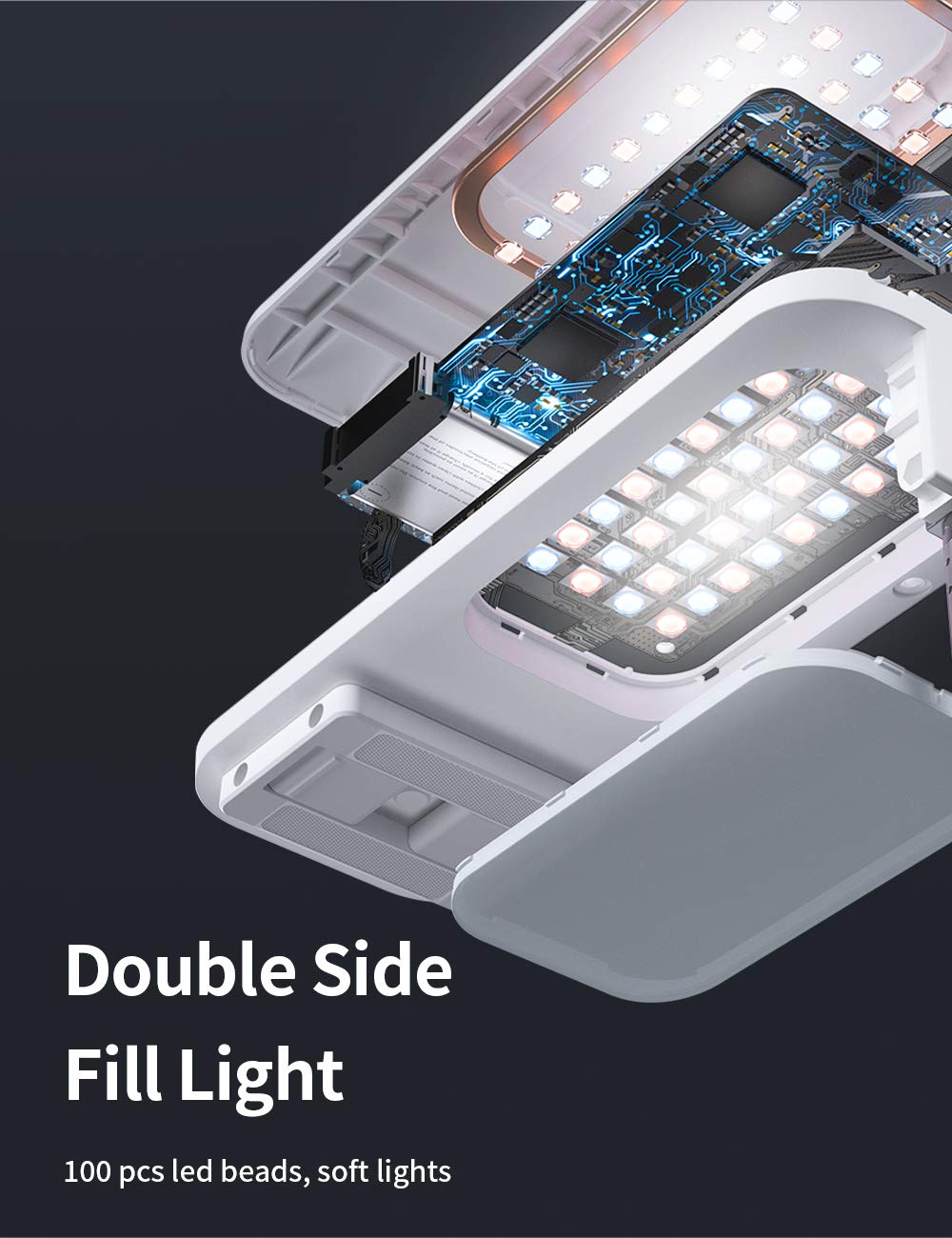 Viozon Extendable Selfie Stand 360 Rotation With Phone Holder, Rechargeable Wireless Foldable 7 Brightness Led Light For Live St