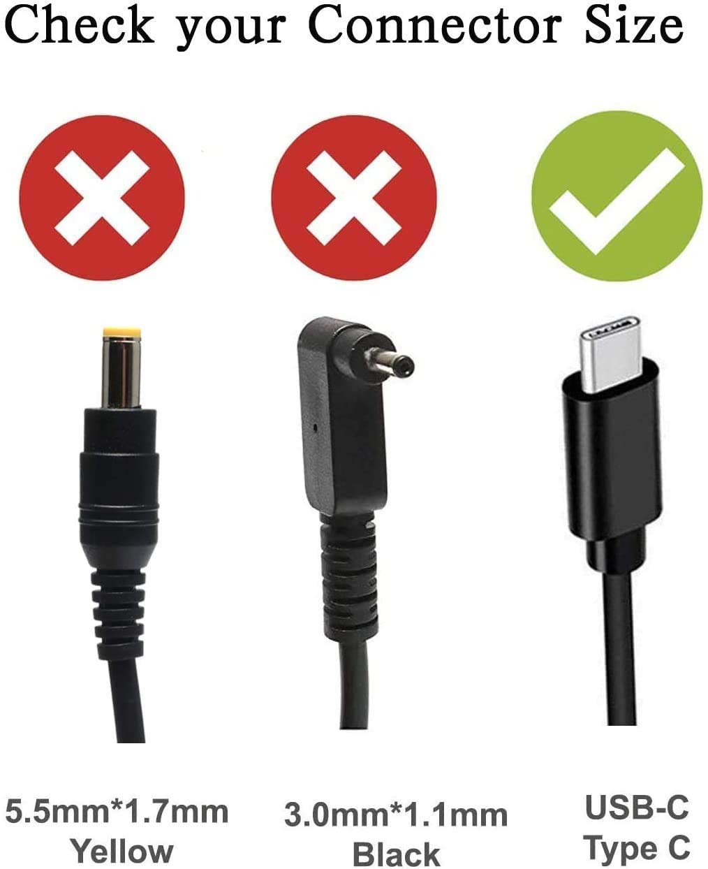 Chromebook Charger Replacement 45W Usb C For Dell Hp Lenovo Asus Acer Google Chromebook Fast Charging Type C Travel Laptop Power Adapter