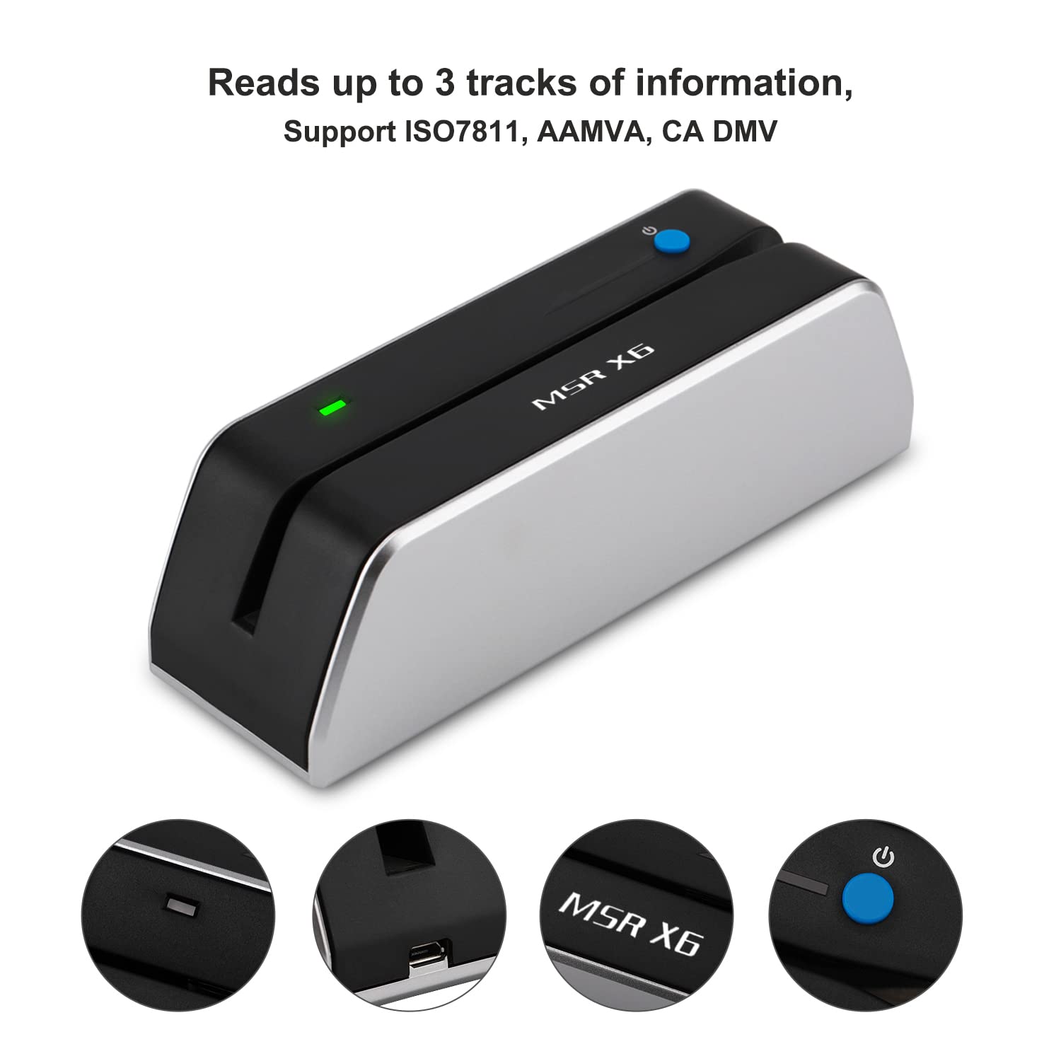 Msr X6 Bluetooth Vip Card Swiper Reader Writer Encoder Hico 3 Tracks Usb And Bluetooth