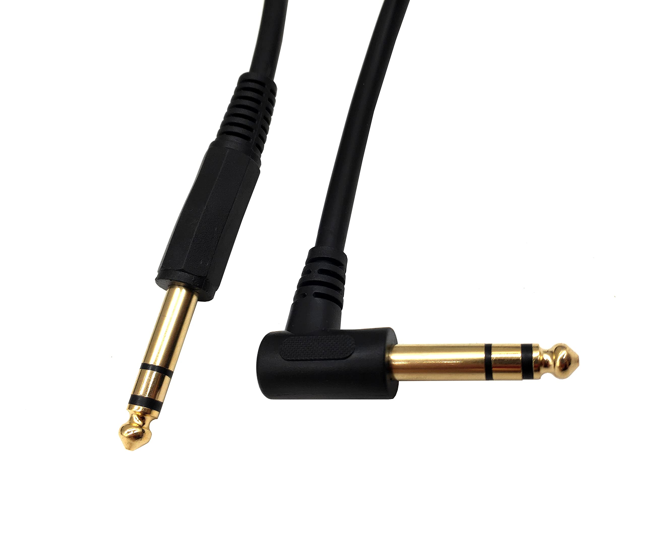 Qaoquda 1/4 Inch Guitar Instrument Cable, 6Ft 90 Degree Angle 6.35Mm Trs Jack Male To 1/4 Inch Trs Male Stereo Speaker Audio Cab