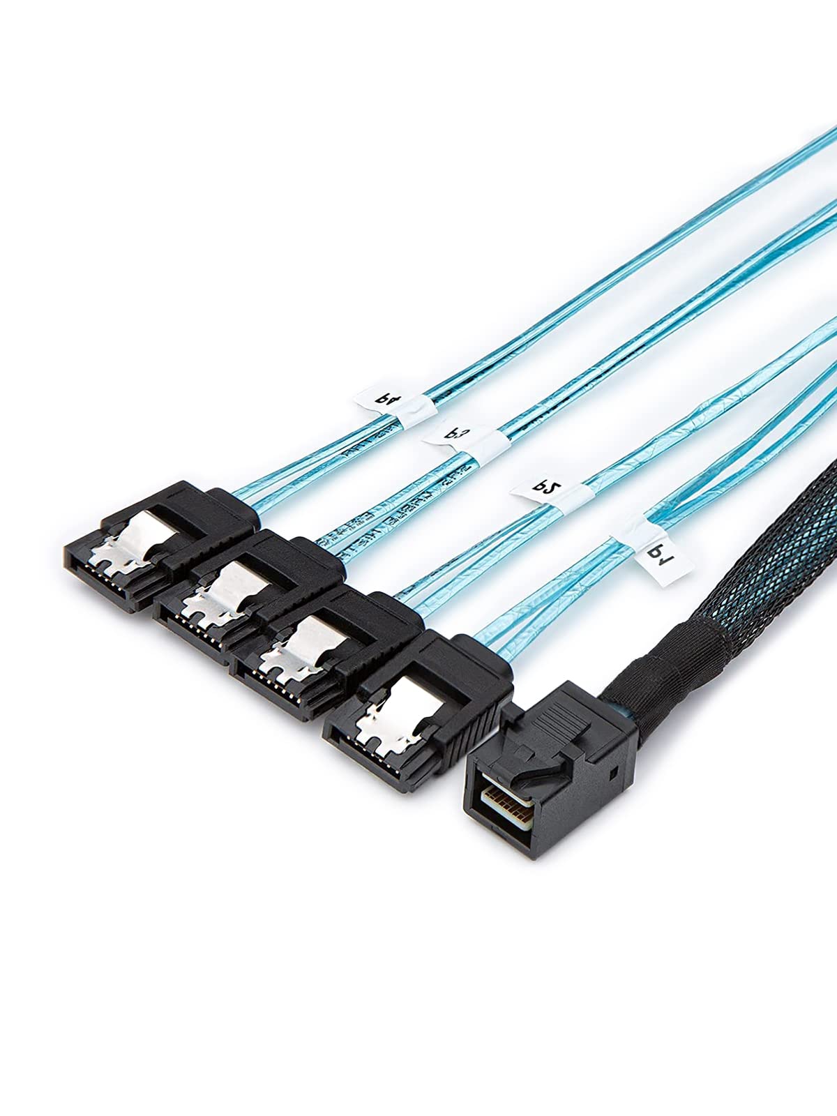 Cablecreation Internal Hd Mini Sas Cable 0.5M / 1.6Ft, Internal Hd Mini Sas (Sff 8643 Host)   4X Sata (Target) Cable, Sff 8643 T