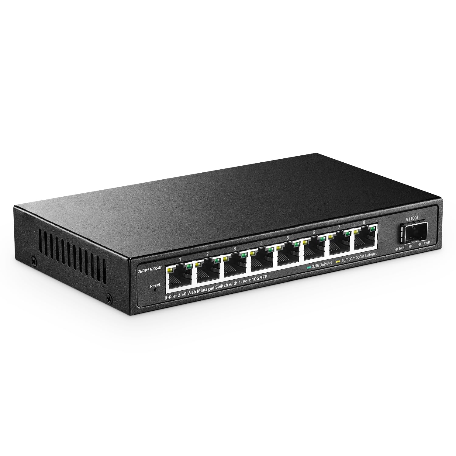 Yulinca 8 Port 2.5G Managed Switch With 10G Sfp+ Slot, 8 X 2.5Gigabit Ethernet Ports, Support Lacp/Qos/Vlan/Igmp, Metal Easy Web