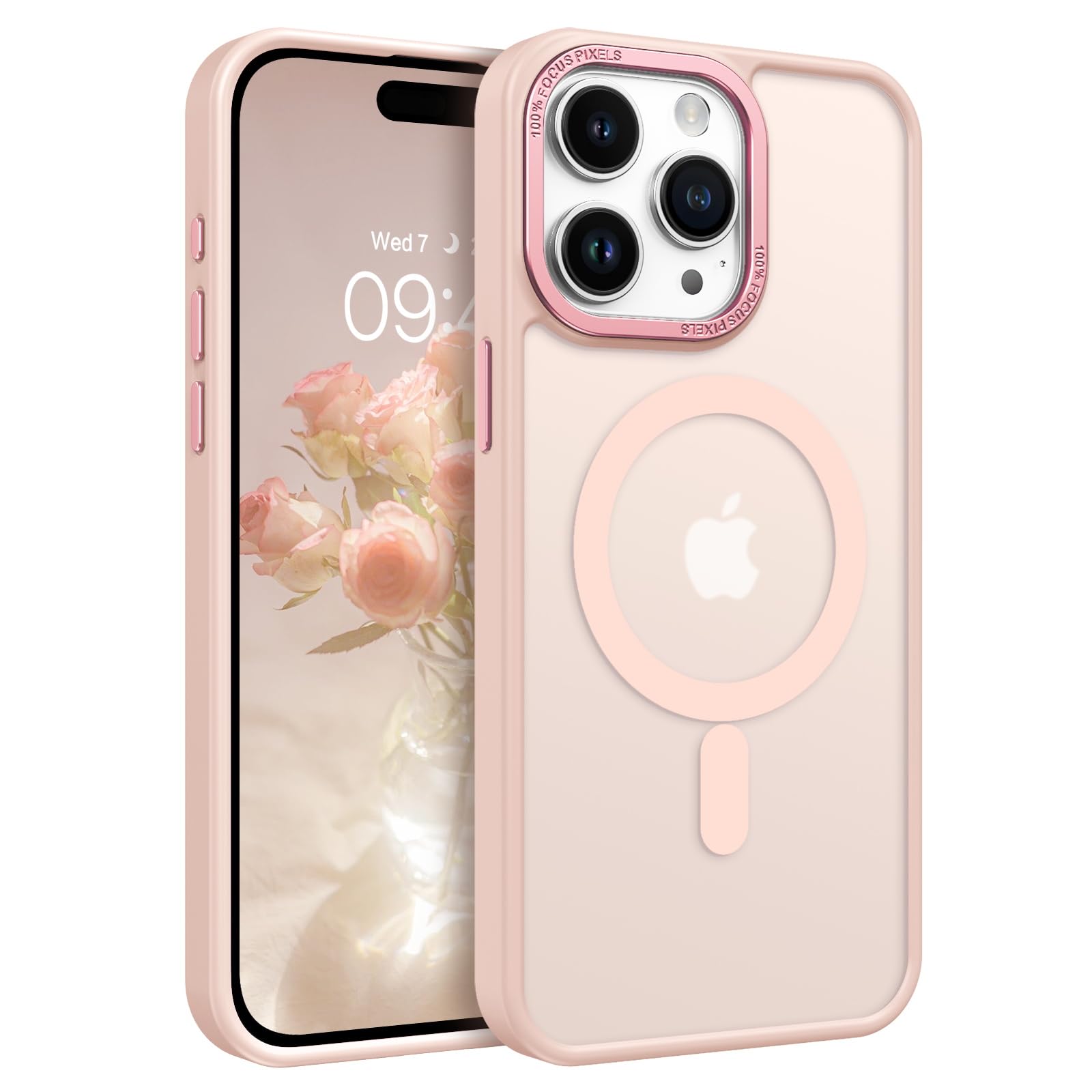Bentoben For Iphone 15 Pro Max Phone Case,Iphone 15 Pro Max Magnetic Case [Compatible With Magsafe] Translucent Matte Slim Shock