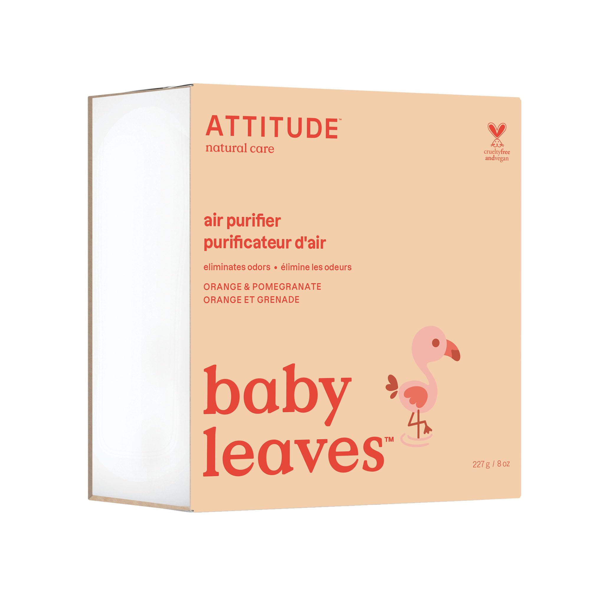 Attitude Baby Air Purifier, Activated Carbon Freshener, Plant And Mineral Based, Vegan, Orange And Pomegranate, 8 Ounces