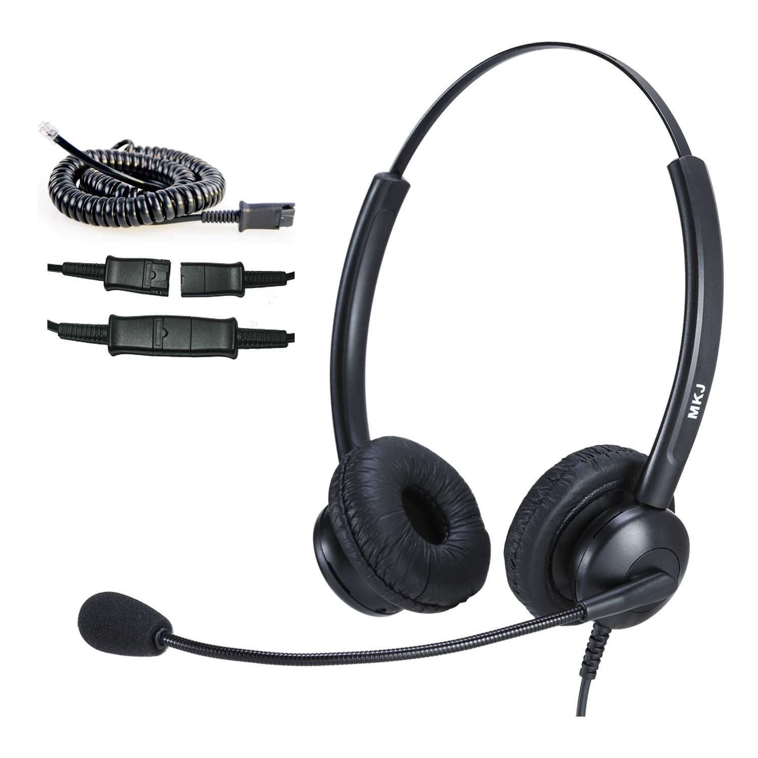 Mkj Headset For Cisco Phones Dual Ear Landline Headset With Noise Cancelling Microphone For Cisco Telephone Cp 7821 7841 7941G 7942G 7945G 7960 7961G 7962G 7965G 7971G 7975G 8841 8865 9971