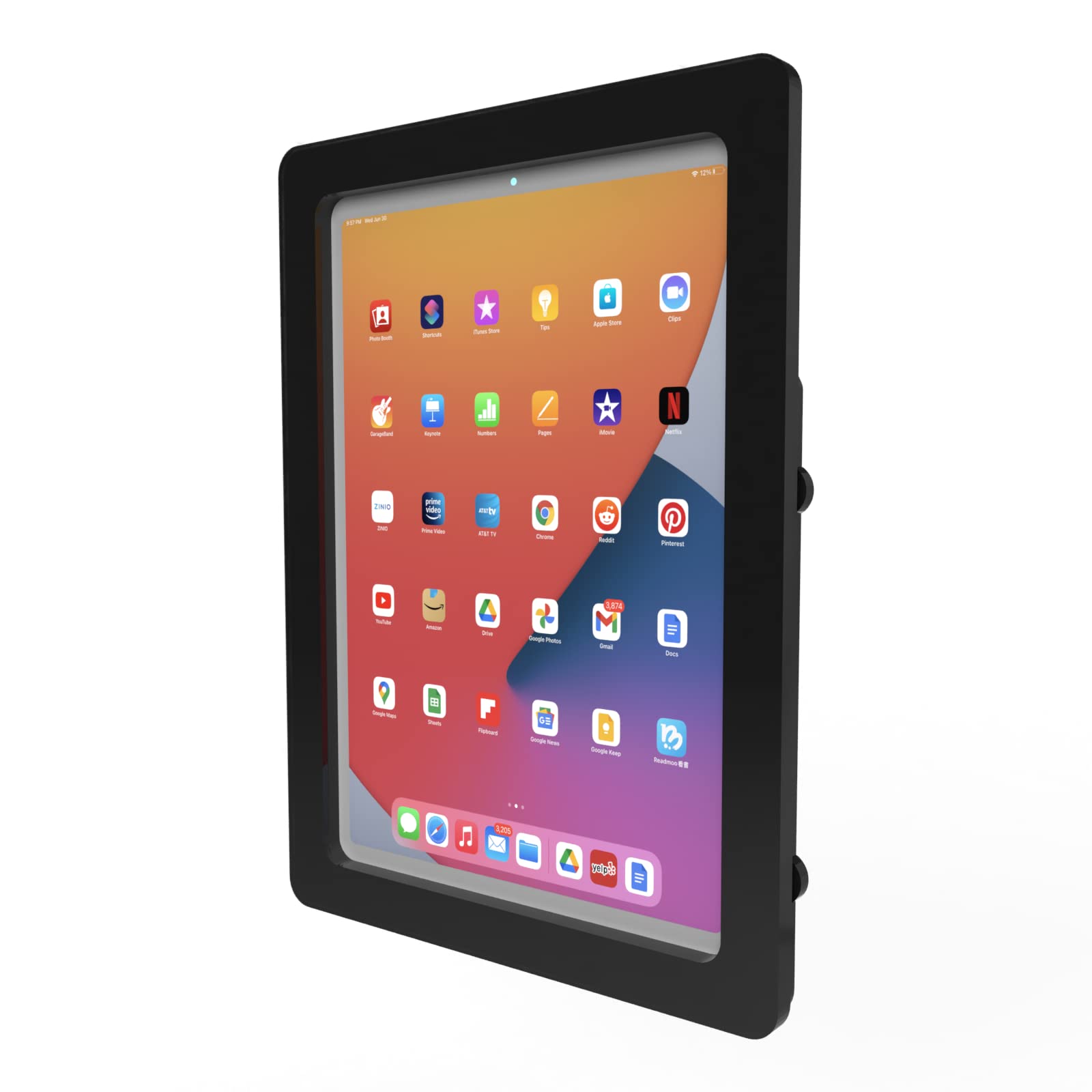 Tabcare Anti Theft Acrylic Vesa Enclosure For Apple Ipad Pro 11' 1St, 2Nd, 3Rd, 4Th Gen. With Free Wall Mount Kit & 90 Degree Angle Usb C Cable (Ipad Pro 11 1/2/3/4, Black)