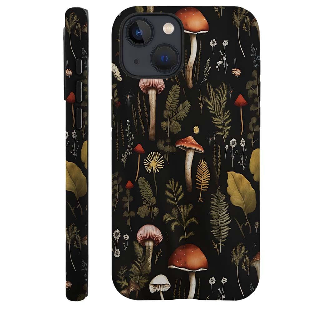 Seized Case Compatible With For Iphone 15,Vintage Mushroom Snail Daisy Leaf Phone Case For Girl Women Boy Men,Durable Protection