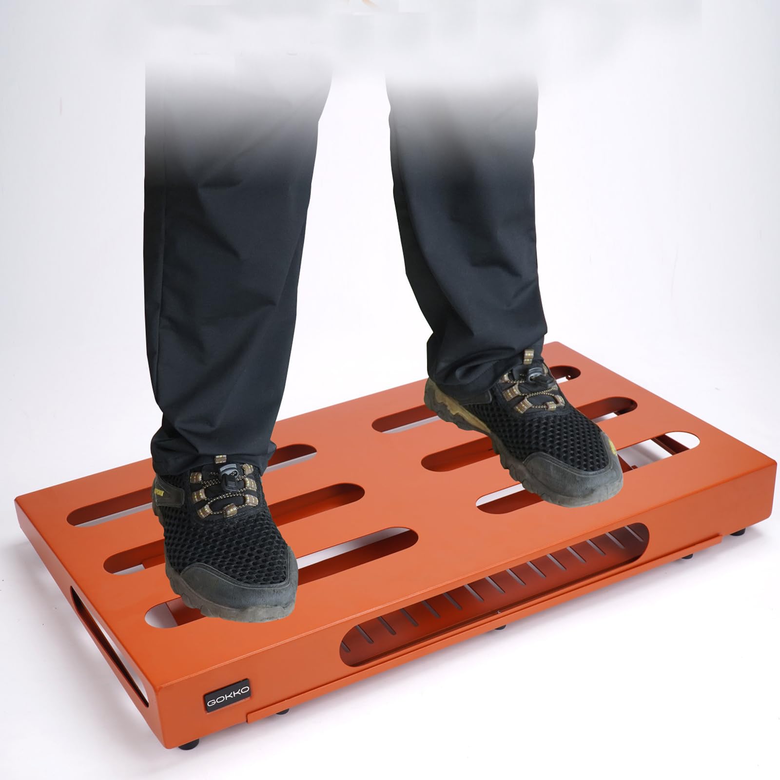 Gokko Large Guitar Pedal Board 22    X 12.6    With Carrying Bag, Built-In Power Supply Mounting Plate (Vibrant Orange)