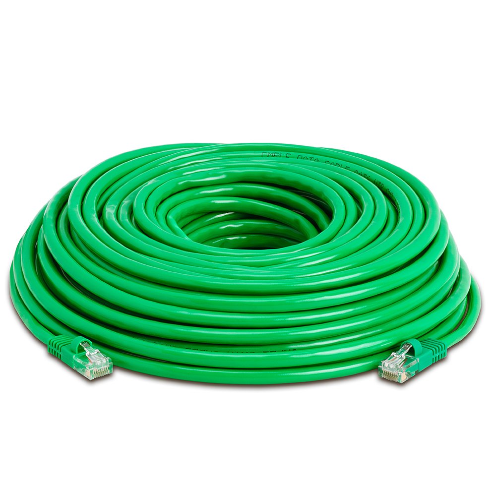 Cmple Cat5E Network Ethernet Cable   Computer Lan Cable 1Gbps   350 Mhz, Gold Plated Rj45 Connectors   75 Feet Green