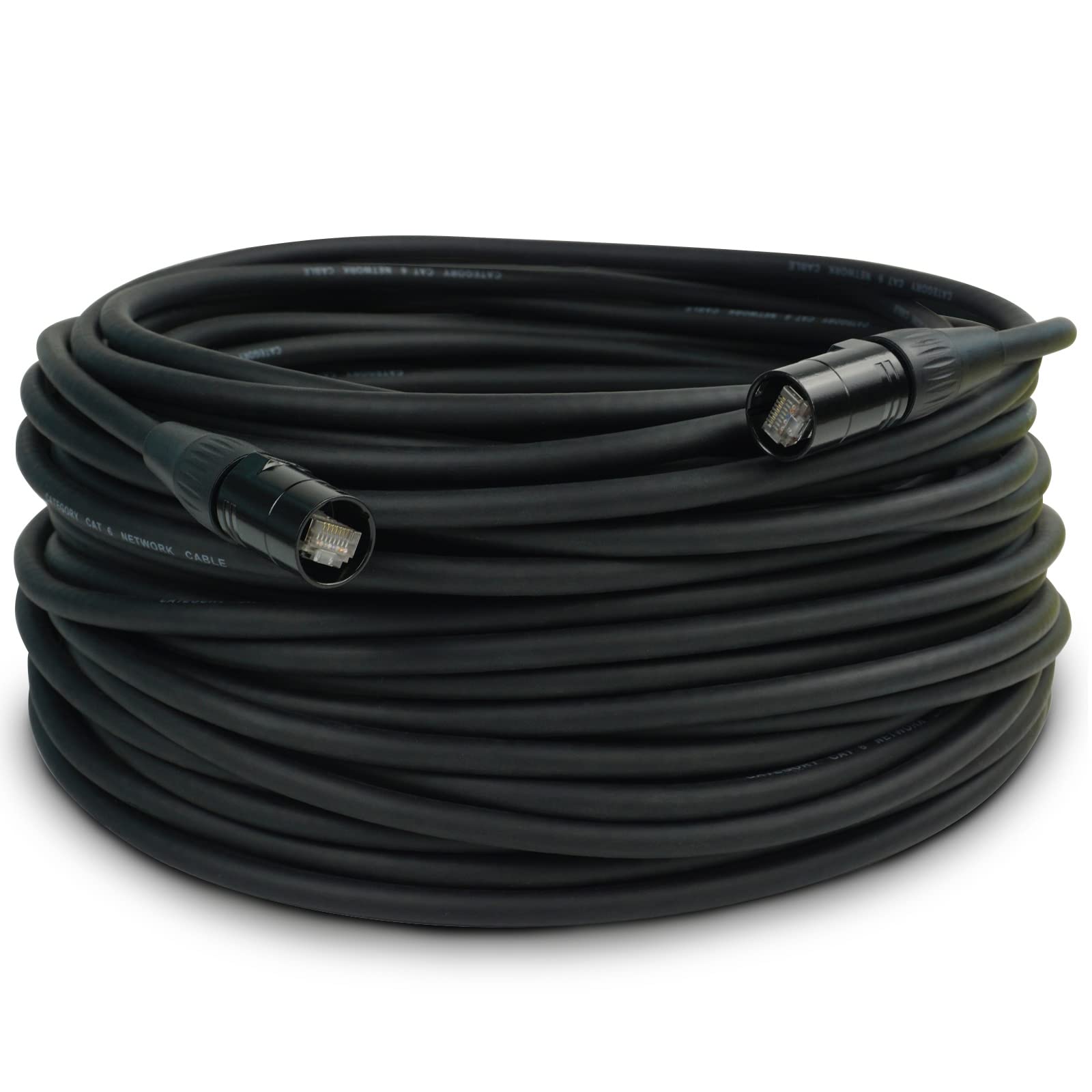 Jamesin Cat6 Shielded Ethercon Cable, 100 Feet, With Booted Rj45, Tactical Locking Ethernet, And Converta Shell Connectors, For