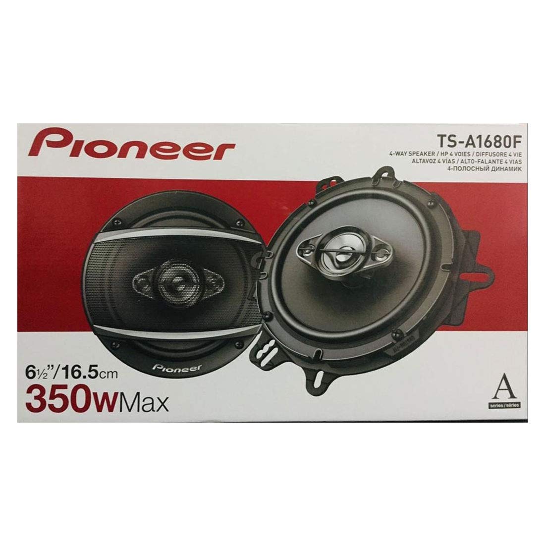 Pioneer Ts-A1680F, 4-Way Car Audio Speakers, Full Range, Clear Sound Quality, Easy Installation And Enhanced Bass Response, 6-1/