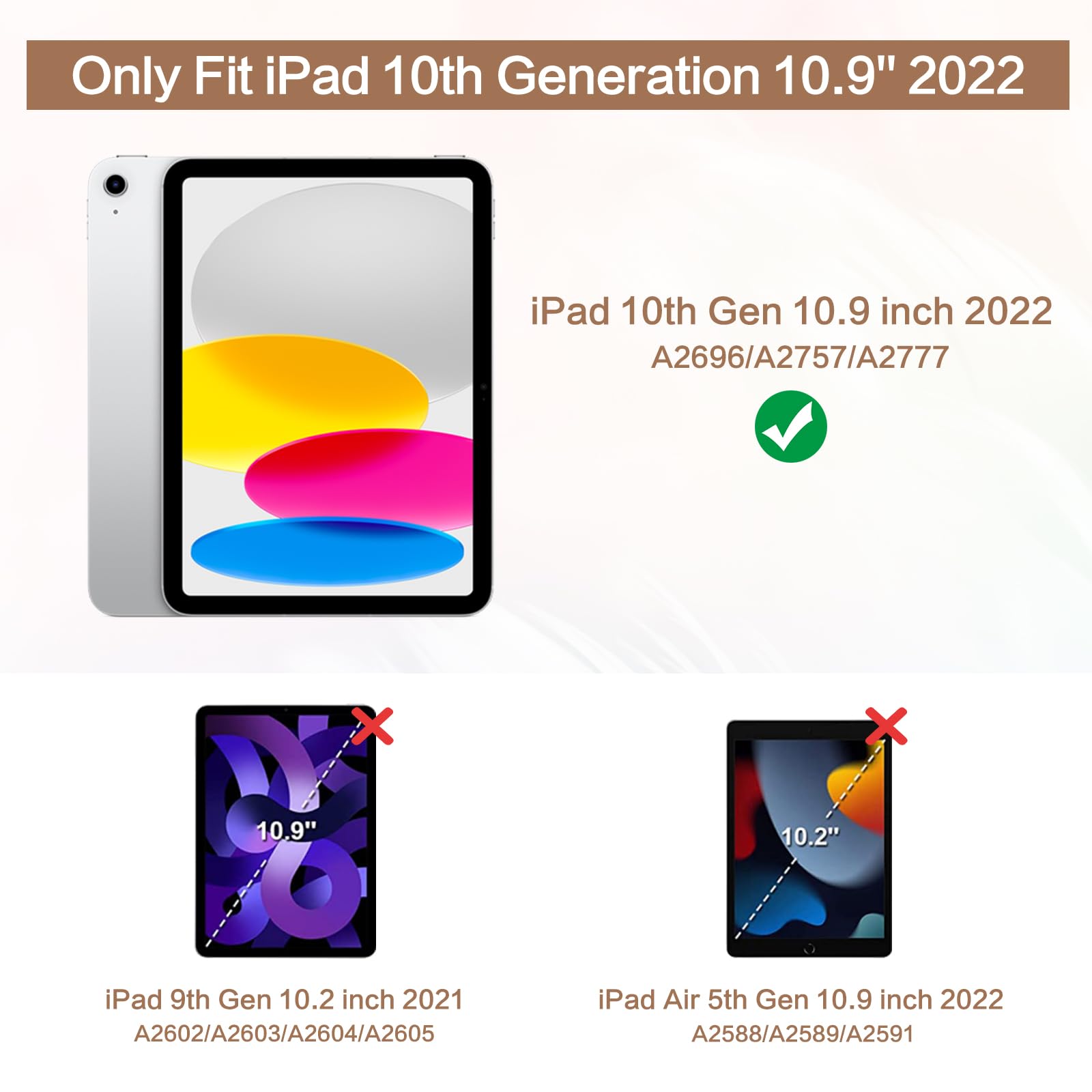 Lokigo Ipad 10Th Generation Case 2022, 10Th Gen Ipad Case, Ipad 10.9 Case, 10.9 Inch Ipad Case, Multi Angle Viewing Protective S