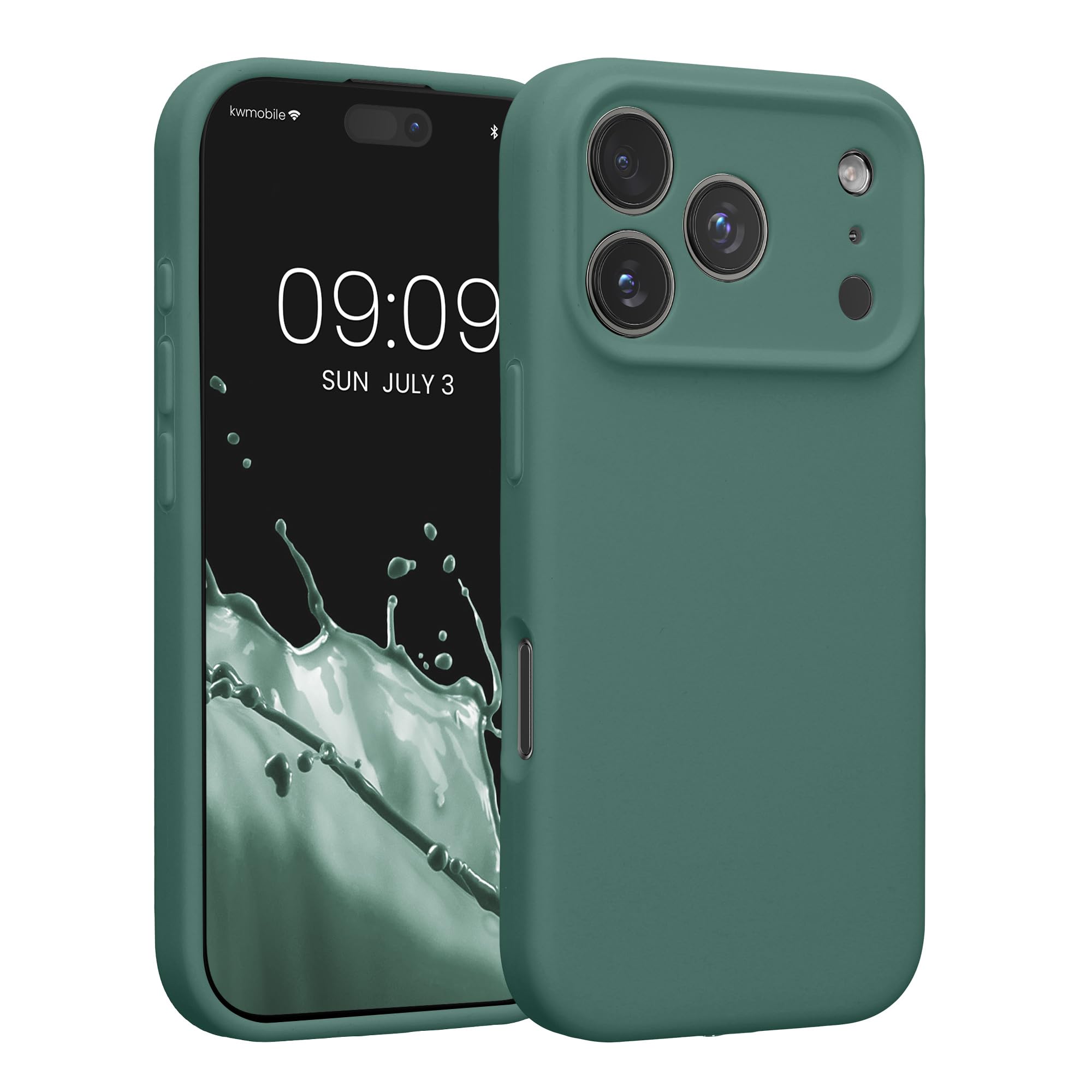 kwmobile Case Compatible with Apple iPhone 17 Pro Case - Slim TPU Silicone Phone Cover - Soft Touch Finish - Forest Green