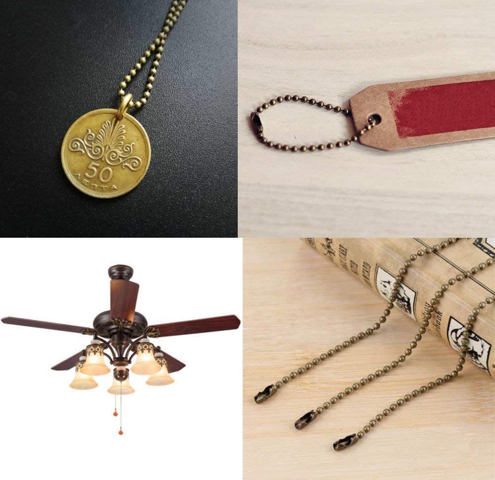 Vinaco Pull Chain Extension, 2 Pack 36 Inch Fan Chain Extender With 6 Strong Matching Connectors, Strong Bearing & Rustproof #6