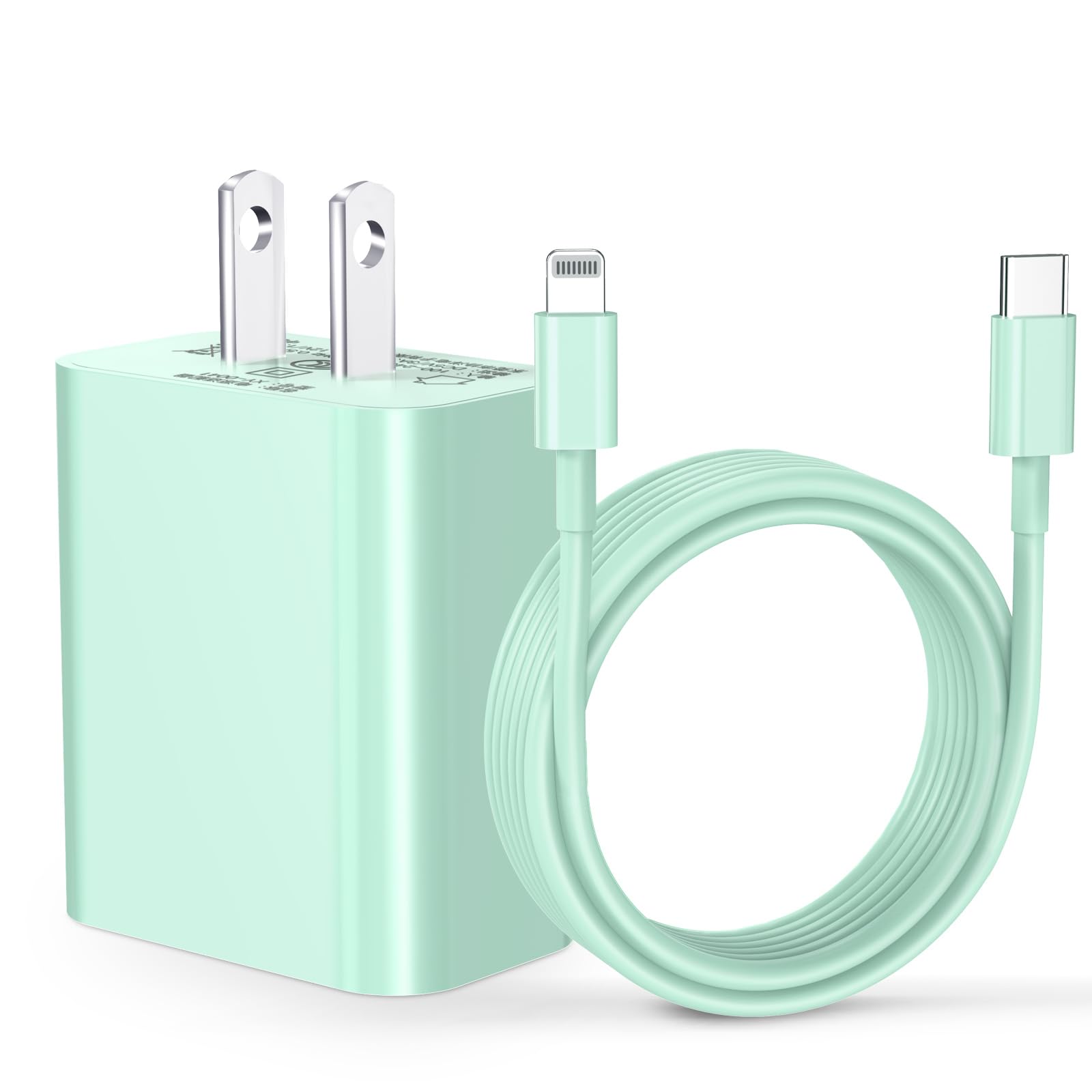 For Iphone Charger Fast Charging, [Mfi Certified] 20W Usb C Wall Charger With 6Ft Usb C To Lightning Cable, Fast Iphone Charger Cable Compatible With Iphone 14/13/12 Pro Max/11/Xs Max/Xr Lightgreen