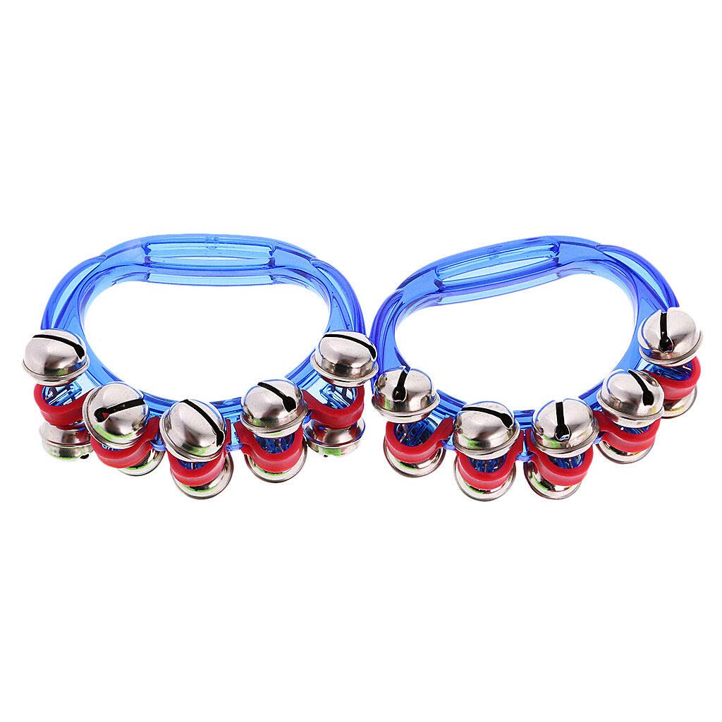 2X Music Percussion Hand Held Drum Tambourine 10 Jingle Bells Random Color