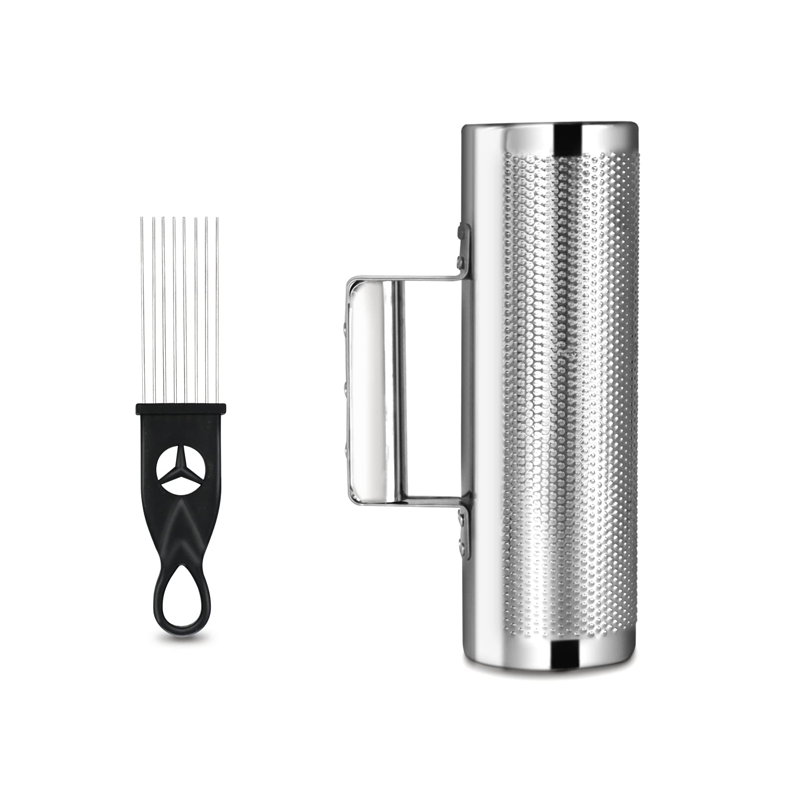 Soulmate Guiro Instrument Stainless Steel Guiro 8'' 3'' Professional Metal Percussion Shaker With Scraper, Band Accompaniment Sa