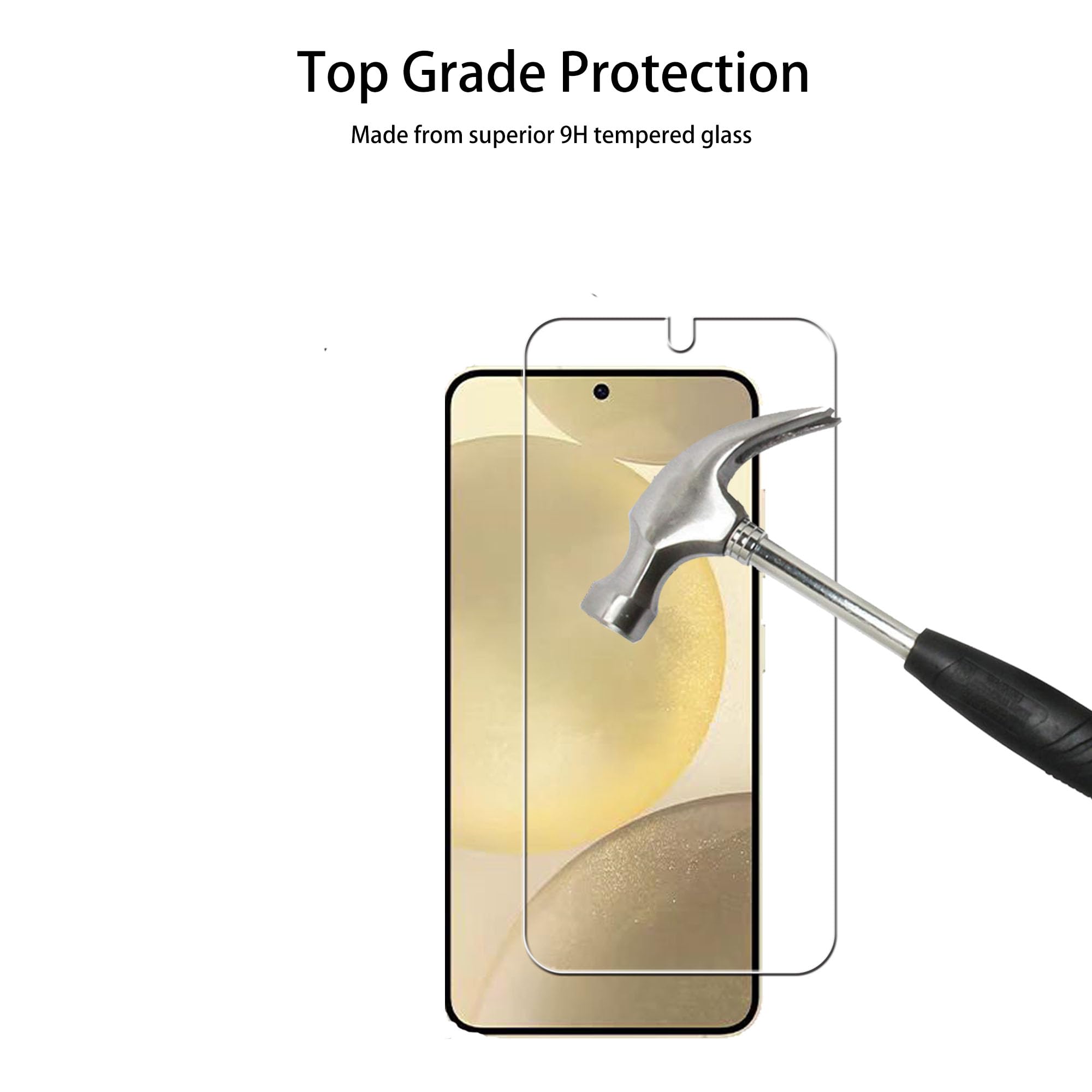 Hkkais Screen Protector For Samsung Galaxy S24+ / S24 Plus 5G Tempered Glass 2 Pack Camera Lens Protector Film 2 Pack With Easy