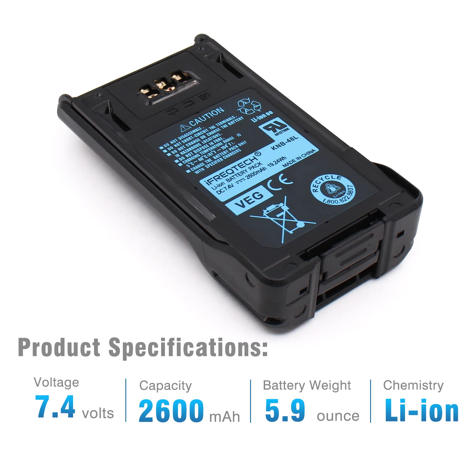 Ifreqtech Knb 48L Battery For Kenwood Tk 5220 Tk 5320 Nx 200 Nx 300 Nx200 Nx300 Nx 200G Nx 300G Portable Two Way Radio