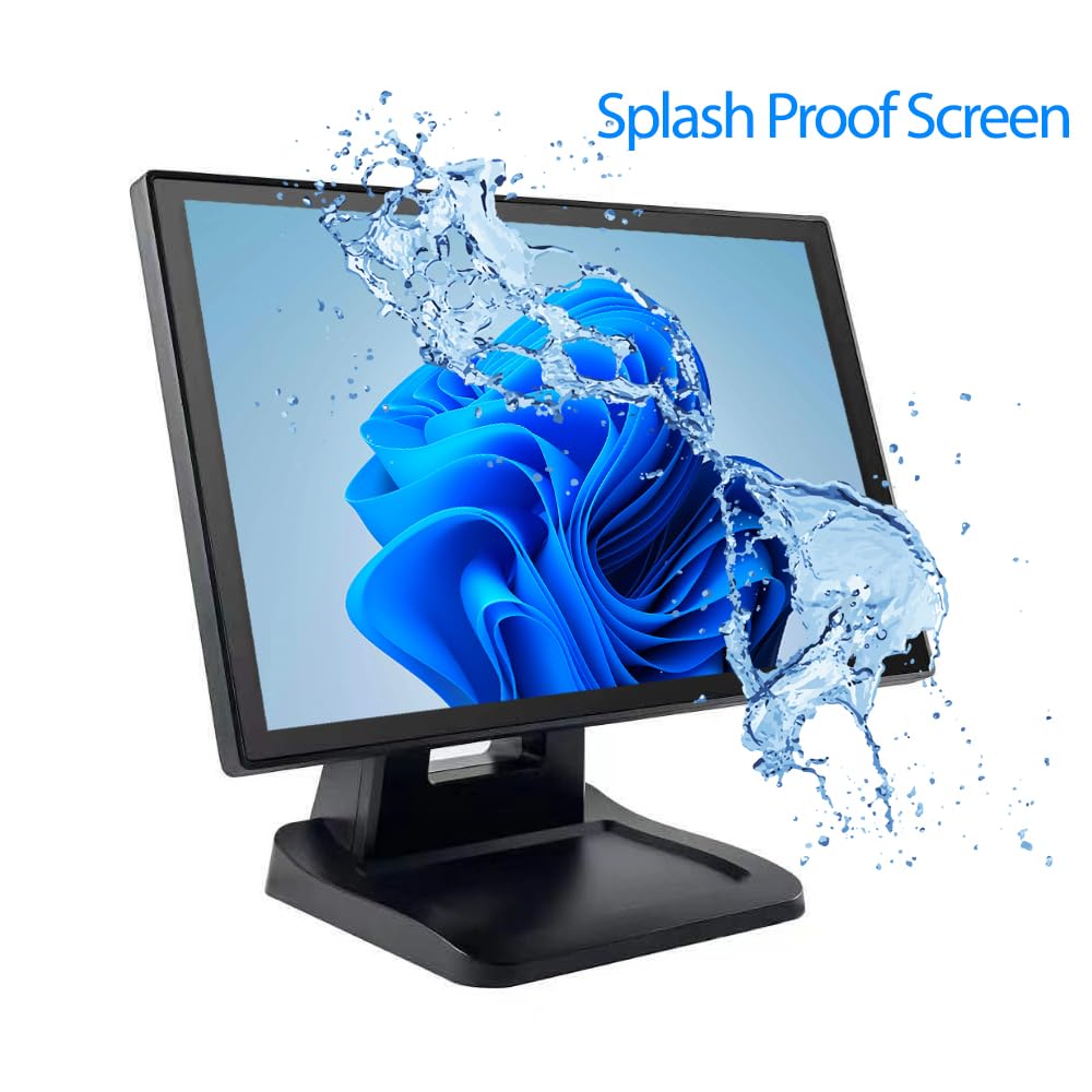 15.6 Inch 1920 X 1080 Fhd Ips Touchscreen Pos Monitor Metal Housing, 10 Points Touch Hdmi Vga, Waterproof Dustproof Screen 1080P