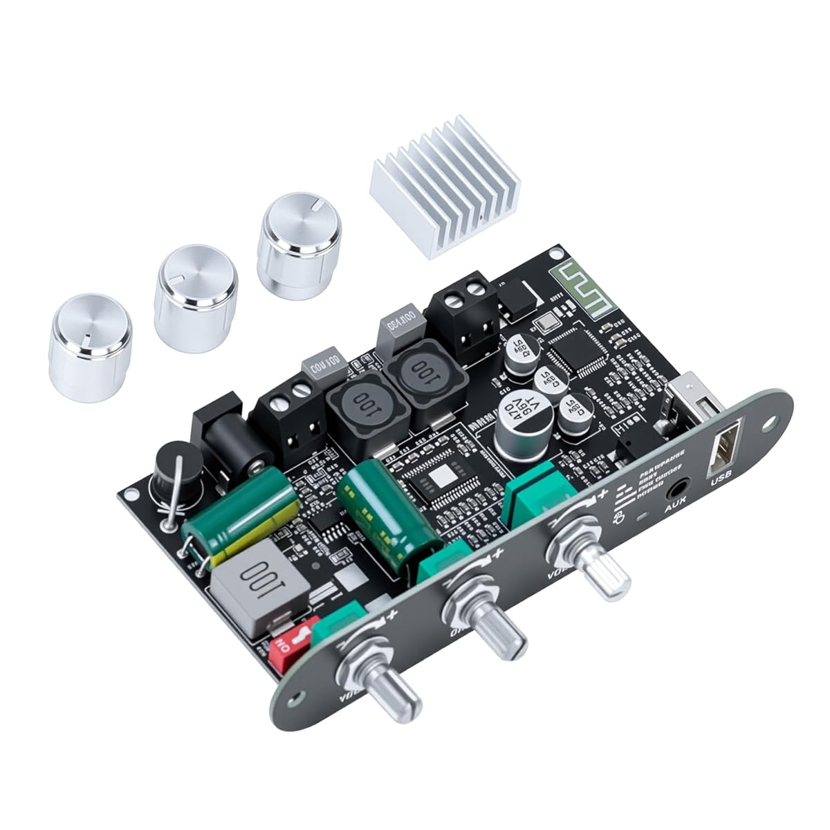 Hosyond ZK-1001U Mono Bluetooth Amplifier Board, 100W Power Amp with TWS Pairing, 9-24V Wide Voltage Input, USB/AUX/Bluetooth In