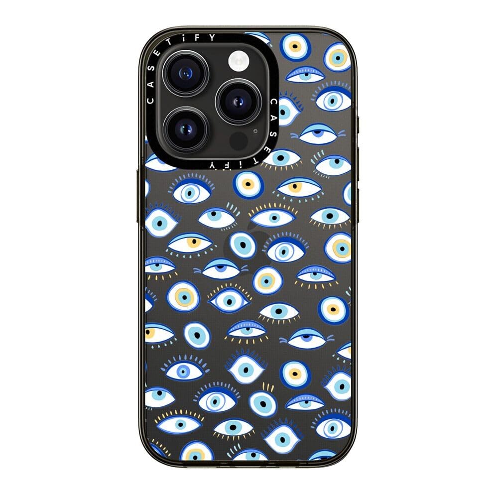 Casetify Compact Iphone 15 Pro Case [2X Military Grade Drop Tested / 4Ft Drop Protection]   Blue All Seeing Eye Summer Holiday
