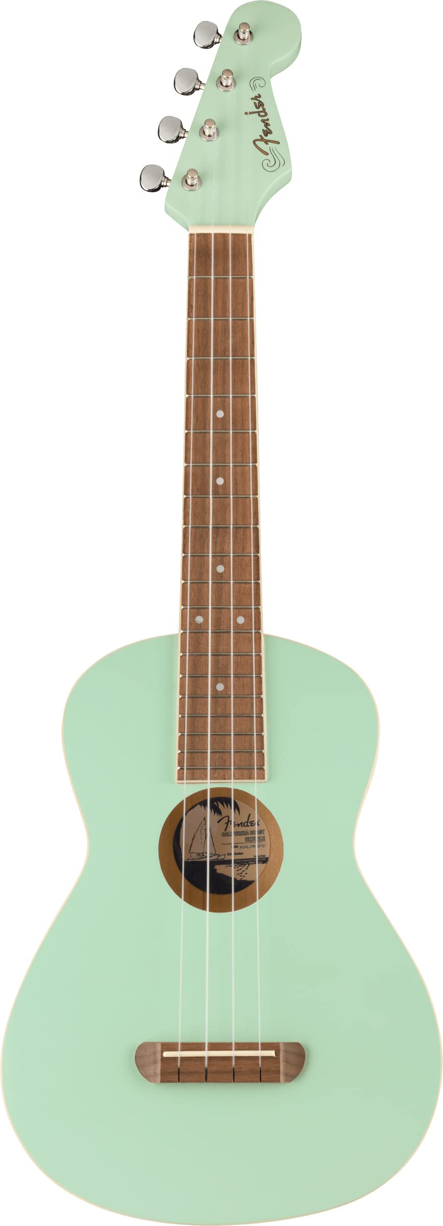 Fender Avalon Tenor Ukulele   Surf Green Bundle With Gig Bag, Tuner, And Austin Bazaar Instructional Dvd