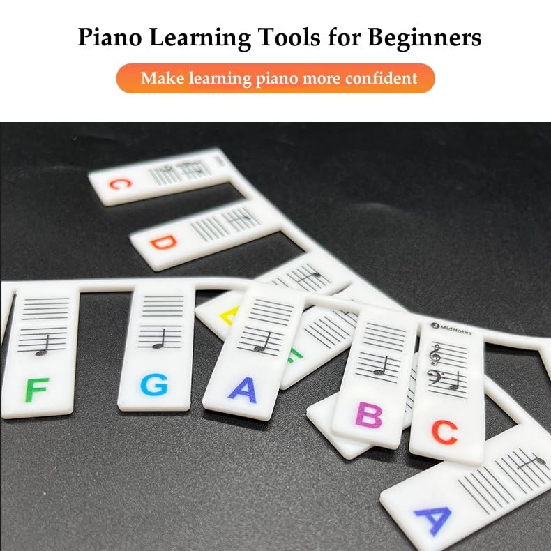 Piano Key Stickers For 88/61 Keys, Removable Piano Keyboard Note Labels, Suitable For Beginners To Practice Piano With Box (Thic