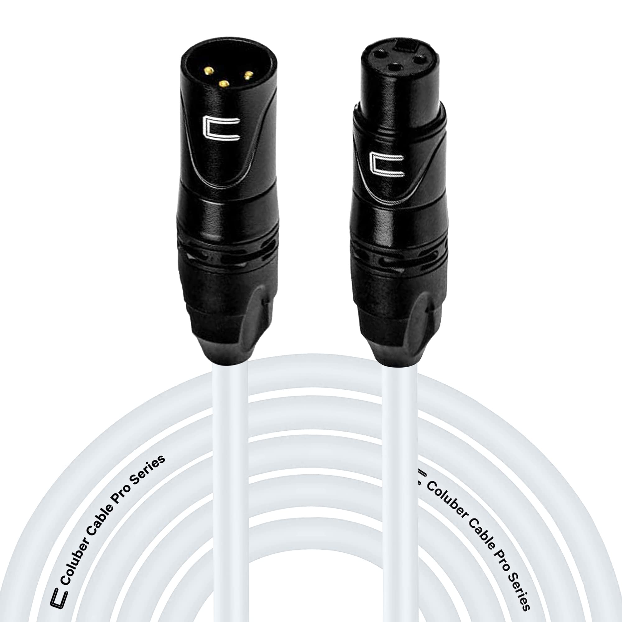Balanced Xlr Cable Male To Female   25 Feet White   Pro 3 Pin Microphone Connector For Powered Speakers, Audio Interface Or Mixe