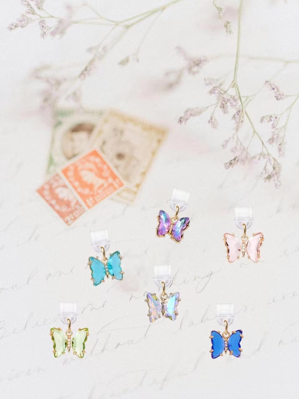 Butterfly Dust Plug Charm Compatible With Kindle Paperwhite 2021 Released,Type C/Usb C Dust Plug,Set Of 6