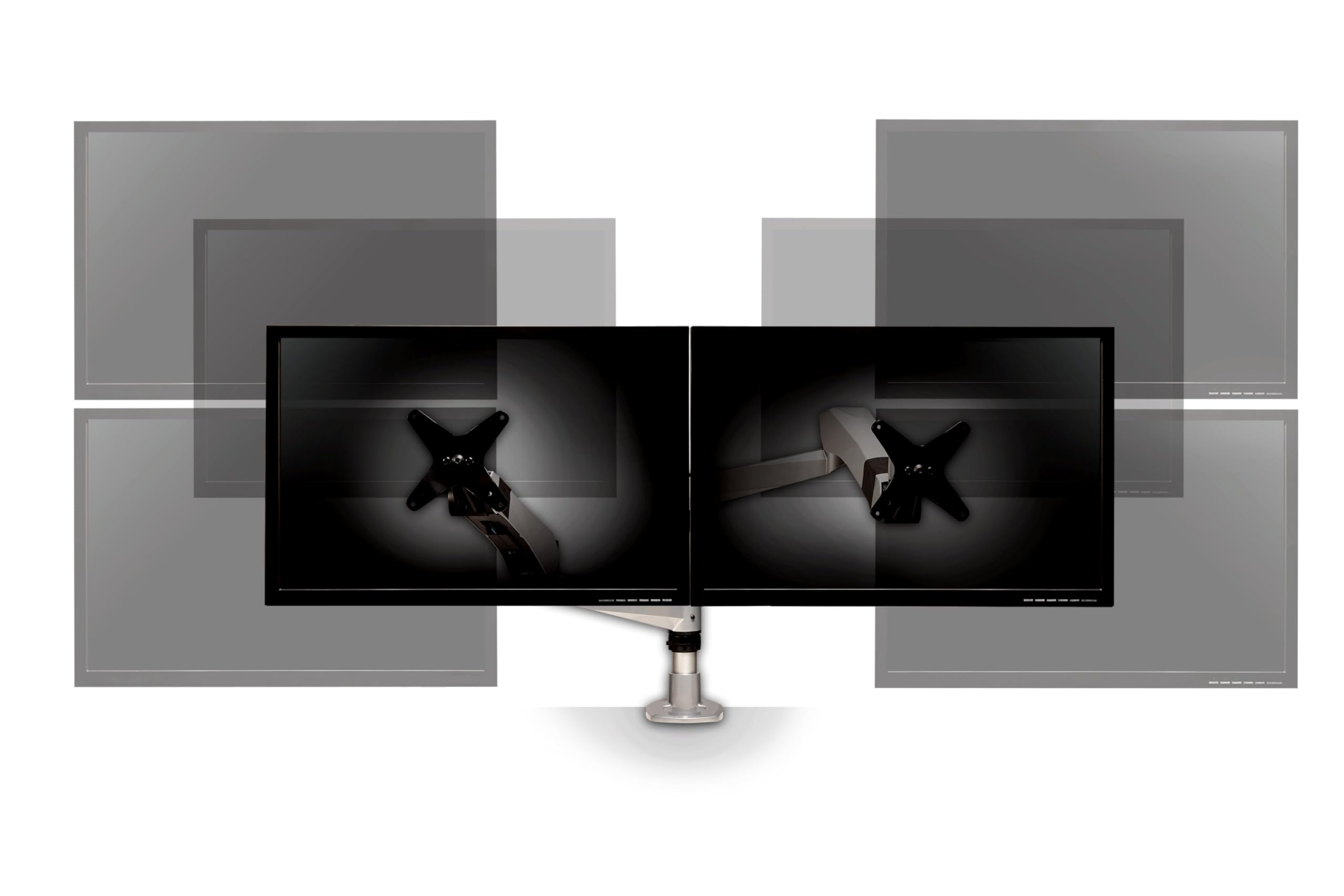 3M Adj Dual Mntr Arm Silver