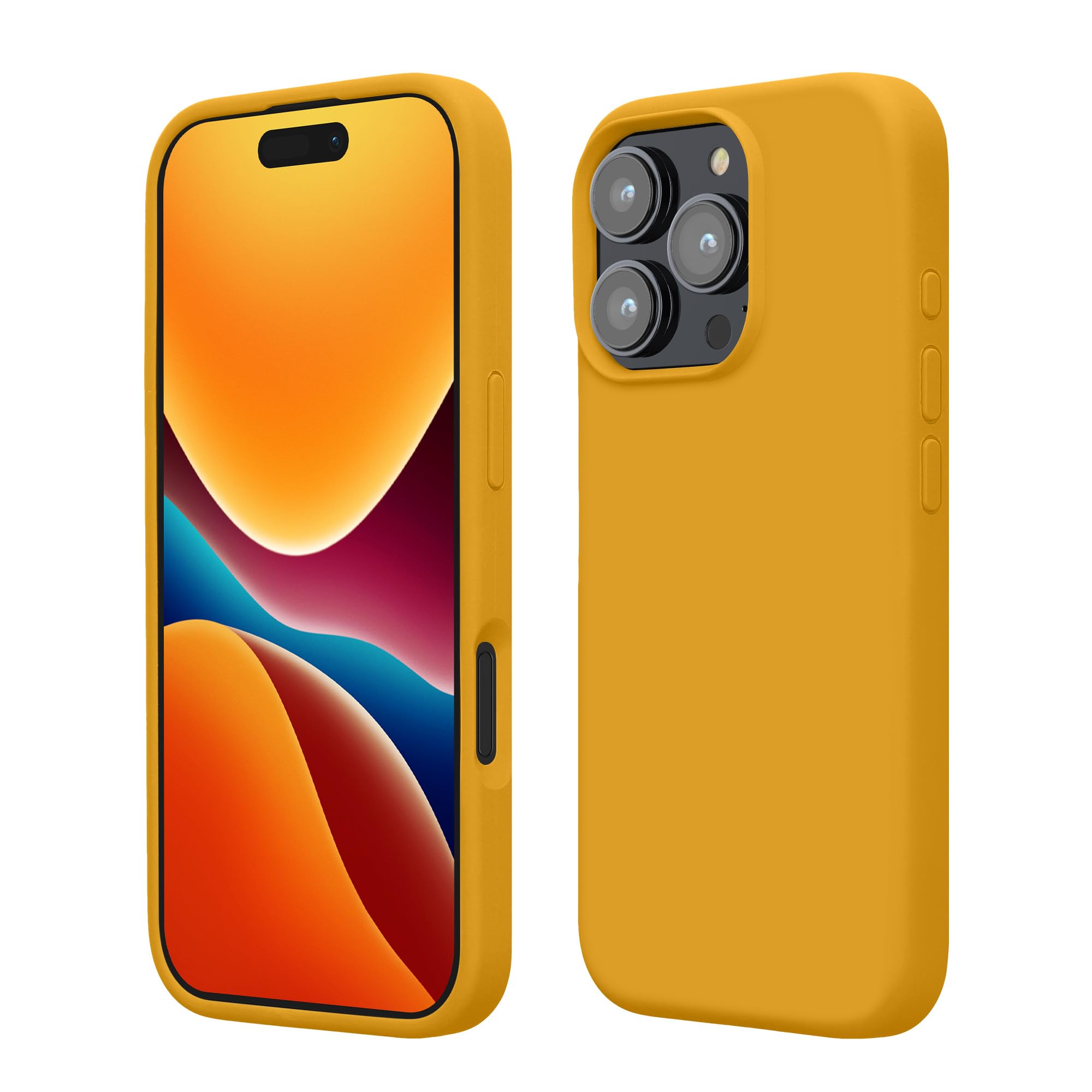 kwmobile Case Compatible with Apple iPhone 16 Pro Case - TPU Silicone Phone Cover with Soft Finish - Honey Yellow