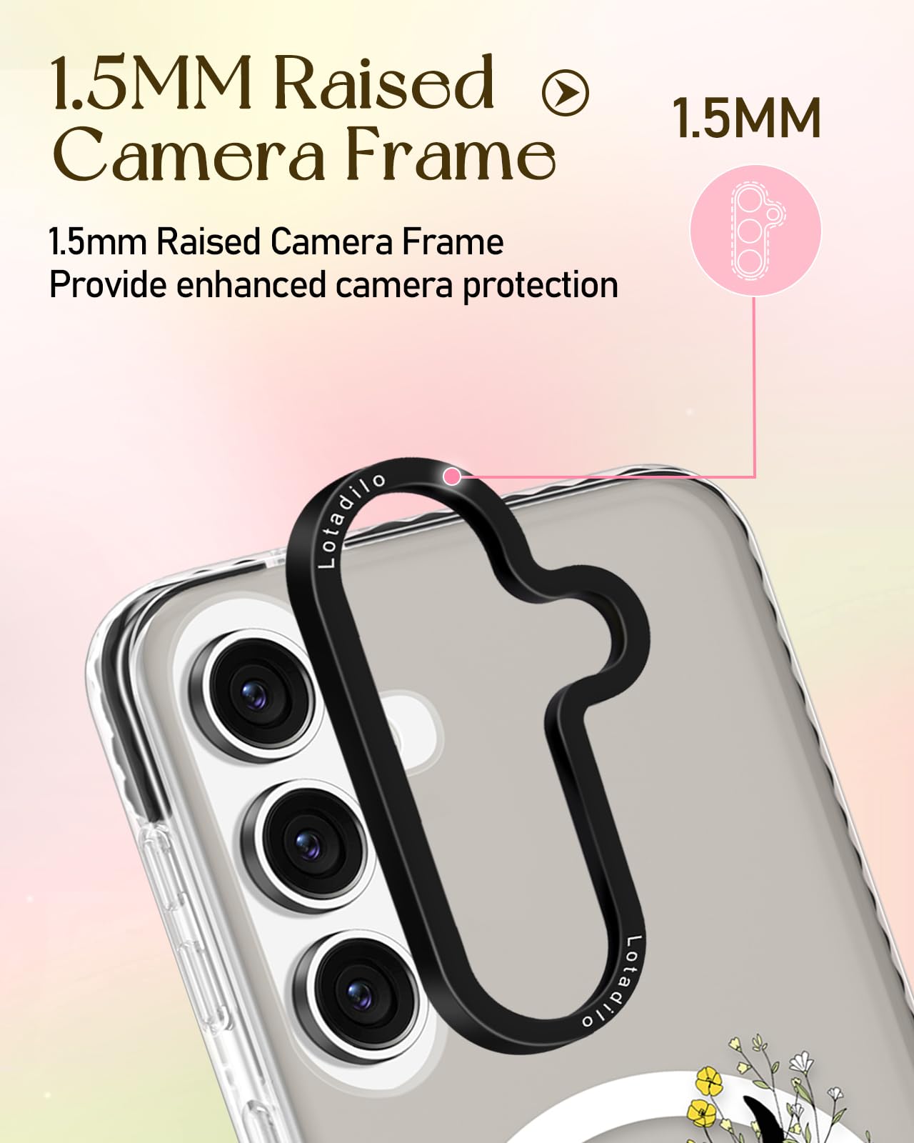 Lotadilo For Samsung Galaxy A35 5G Case For Women - Girls Cute Design Compatible With Magsafe Magnetic Ring Holder Stand Cat Flo