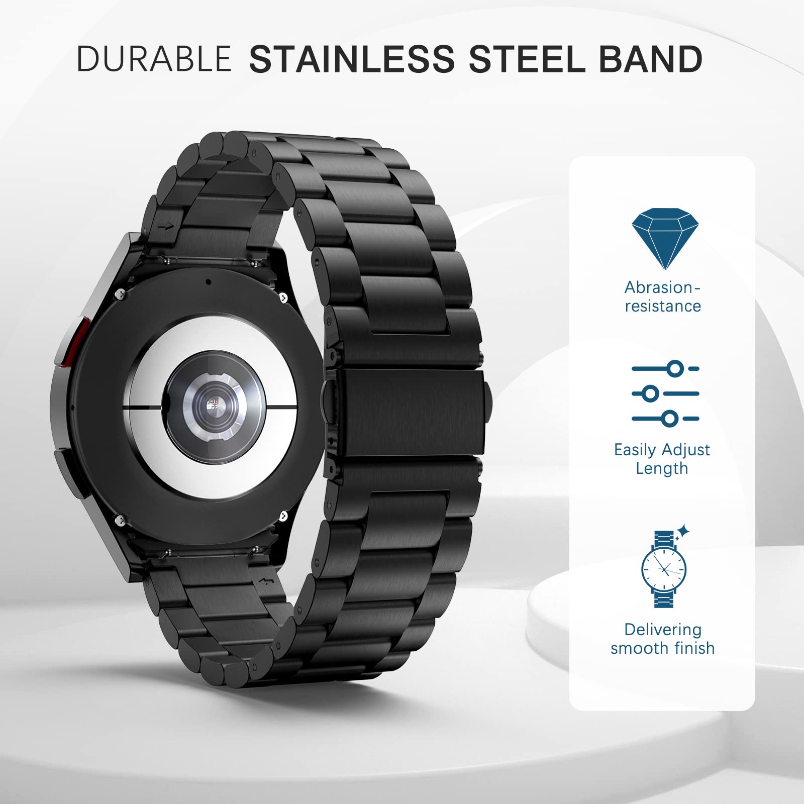 Moko Metal Band Compatible With Samsung Galaxy Watch 7 Fe 6 5 4 Band 40Mm 44Mm/Watch 5 Pro Band 45Mm/Watch 6 Classic Band 43Mm 4