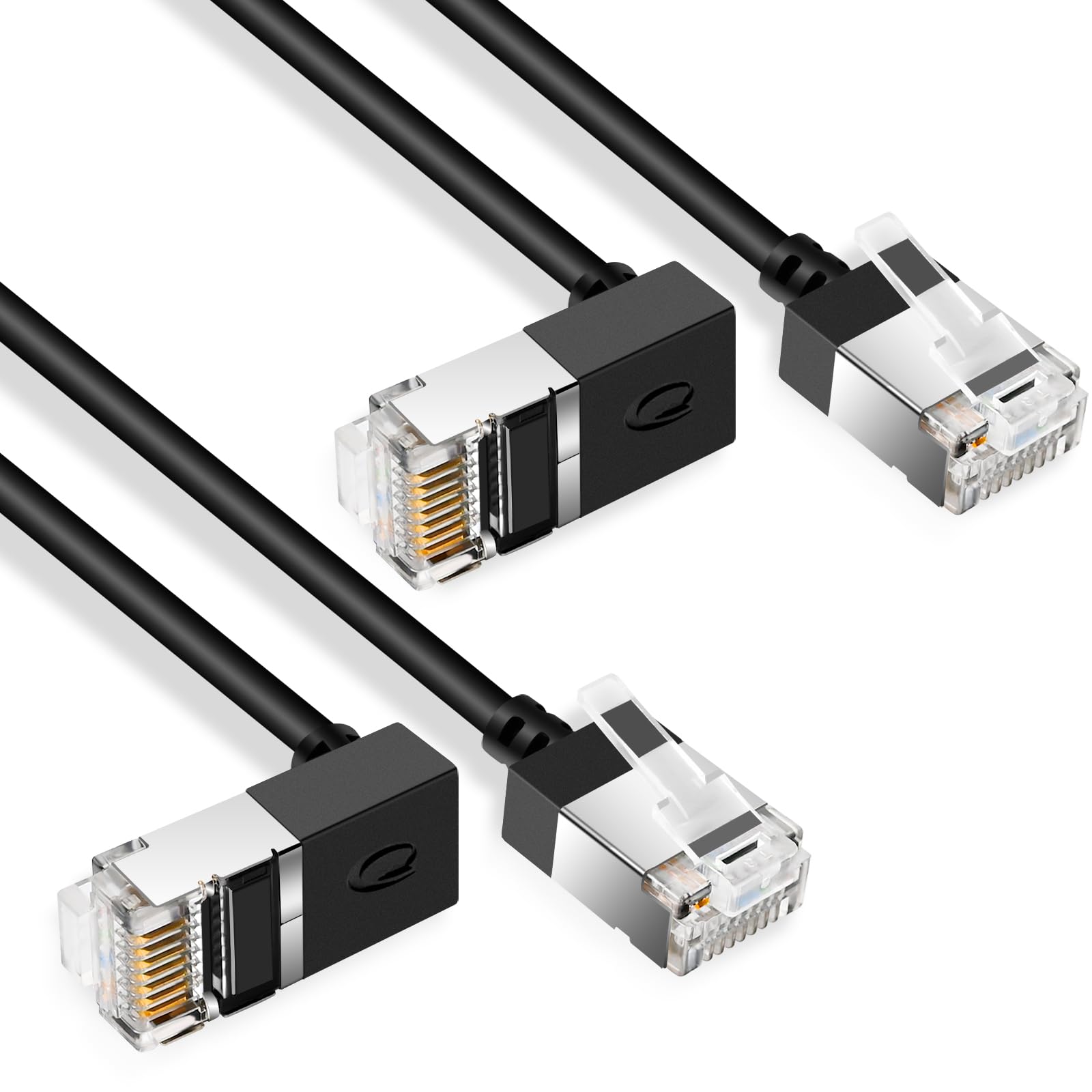 Dutevolns Flexible Cat 6 Ethernet Cable 270 Upward Angle 25 Feet, Ultra Thin & Slim Rj45 Cat 6A Lan Cord Gigabit Rj45 For Pc, Ro