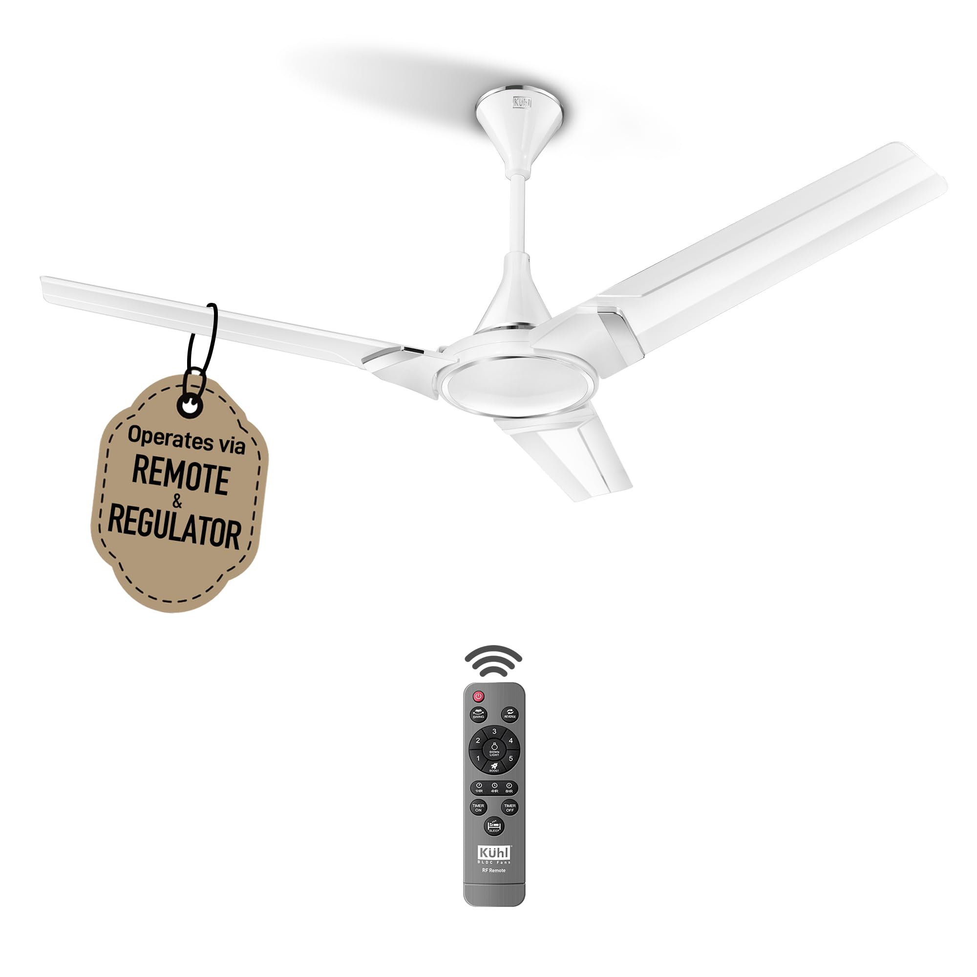 Kuhl Prima A3 Duo 1200Mm 65% Power Saving Bldc Ceiling Fan | Bee 5 Star Rated & Isi Marked | 29W | High Air Flow & Low Noise | R