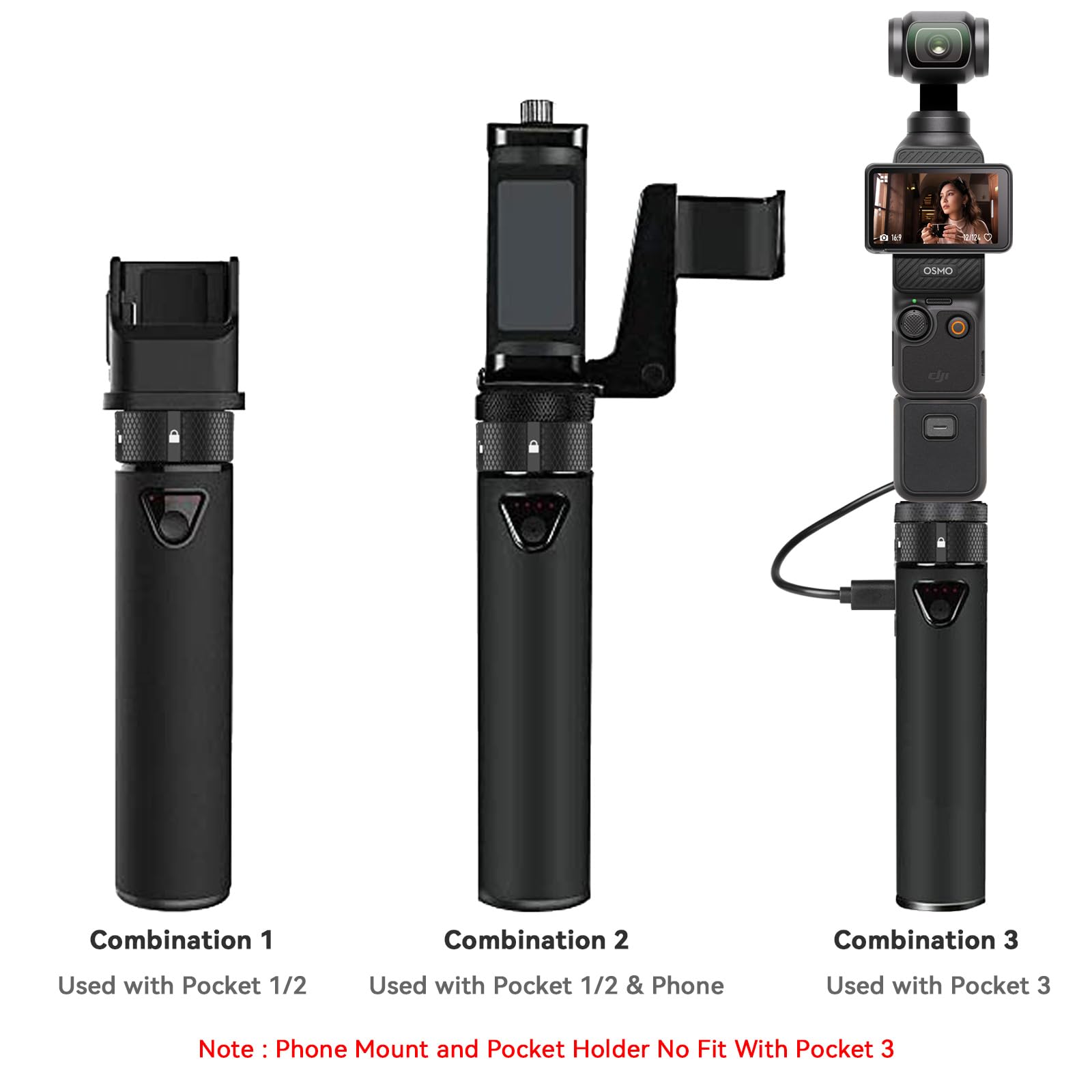 Smatree Portable Osmo Pocket 2 Powerstick(Power Bank) Compatible For Dji Osmo Pocket 2 / Dji Osmo Pocket 1, Handheld Smartphone