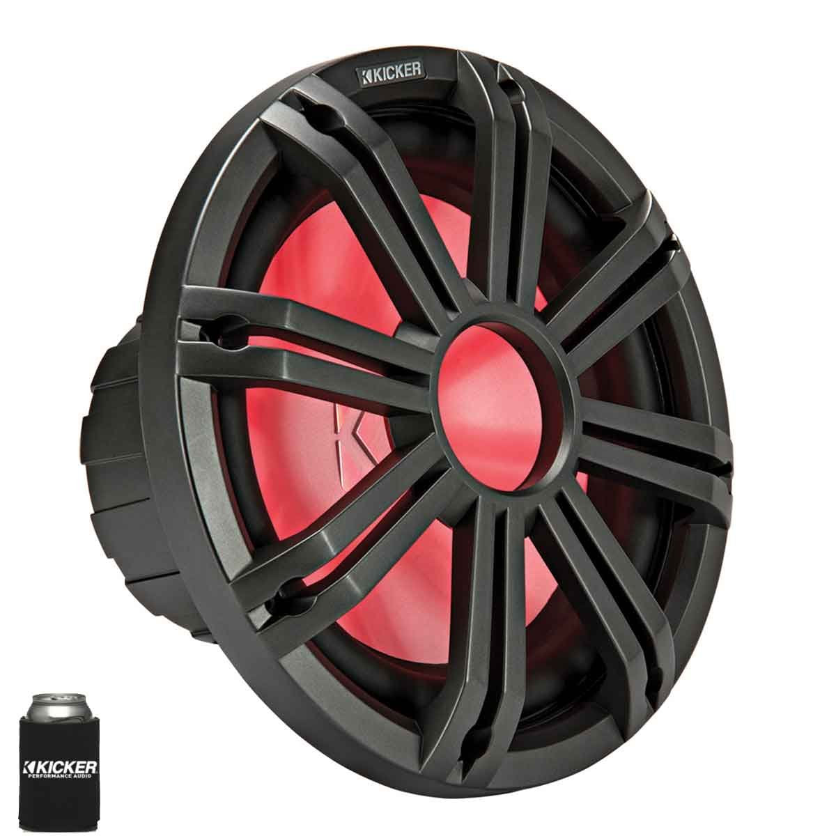 Kicker Kmf124 12'' Marine Subwoofer With Led Charcoal Grill 4 Ohm For Free Air Applications