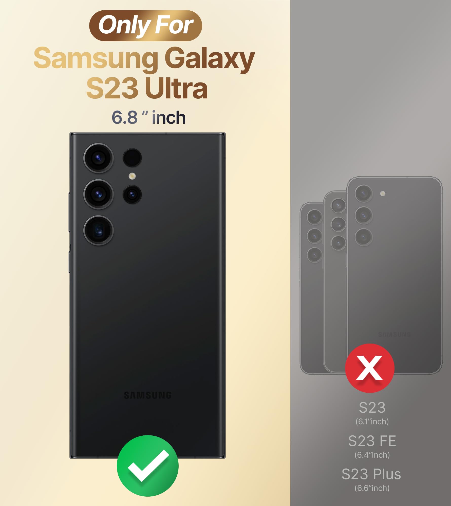 Xyz For Galaxy S23 Ultra Case With Stand, Samsung S23 Ultra Case With Double Ring, Women Girls Bling Luxury Protective Phone Cas