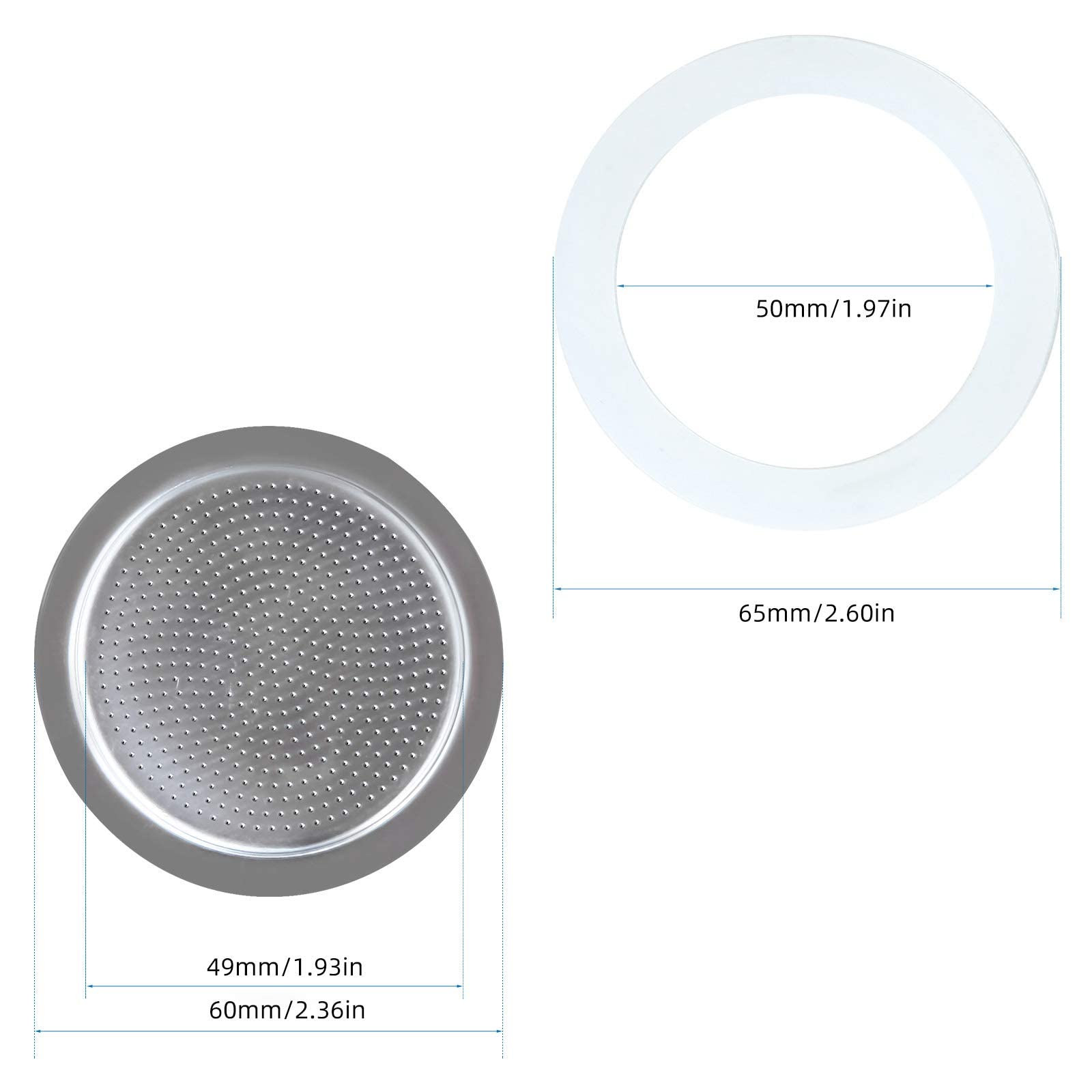 Stovetop Espresso Maker Replacement Silicone 4 Cup Size Gasket Seals And Filter Screen For Easyworkz Moka Pot