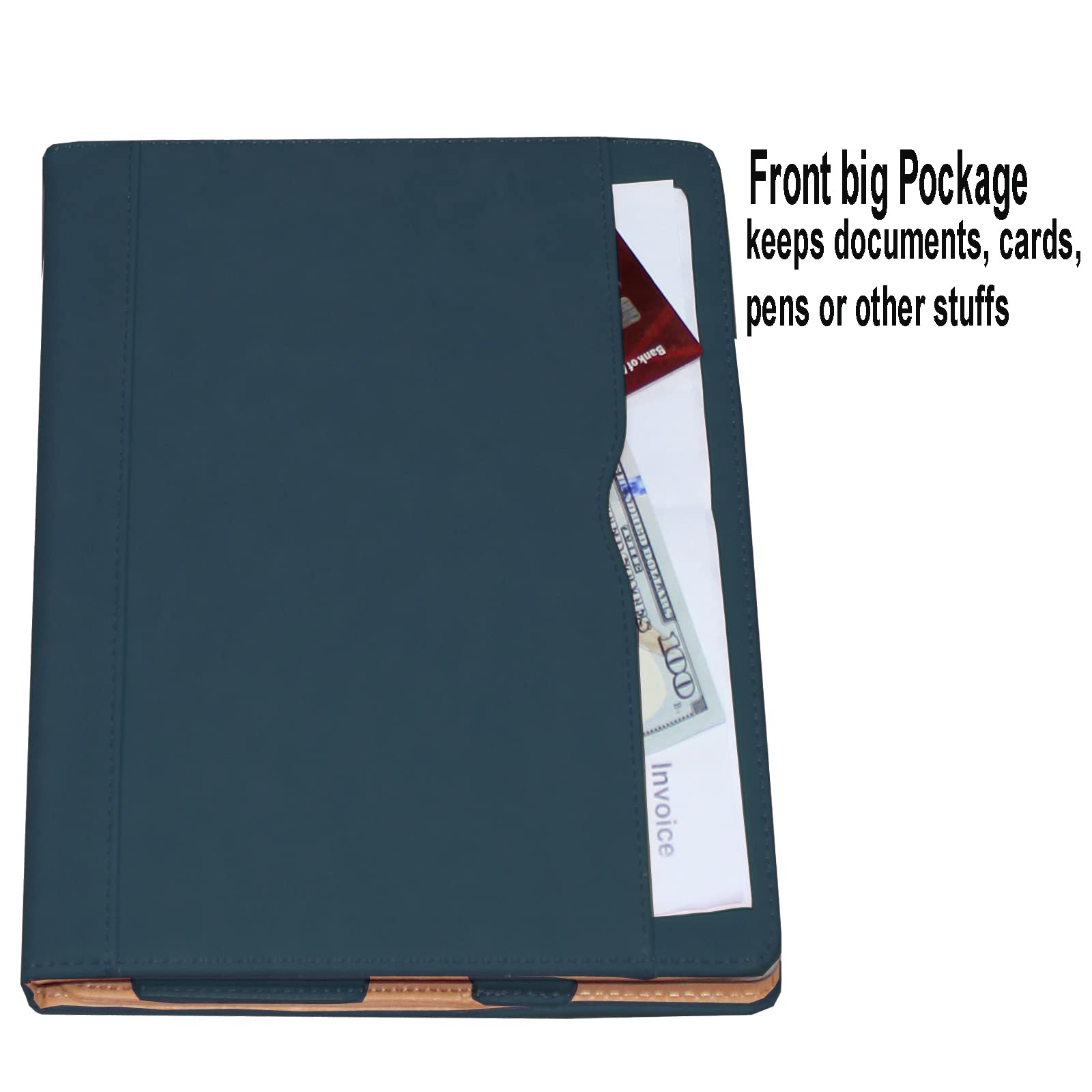 Jytrend Case For Ipad Air 11 Inch 6Th Gen(M2 2024) /10.9 Air 5Th /Air 4Th Generation, Folio Stand Magnetic Smart Cover With Pocket For Ipad Air 6/5/4 A2902 A2903 A2588 A2589 A2316 A2324 (Navy Blue)