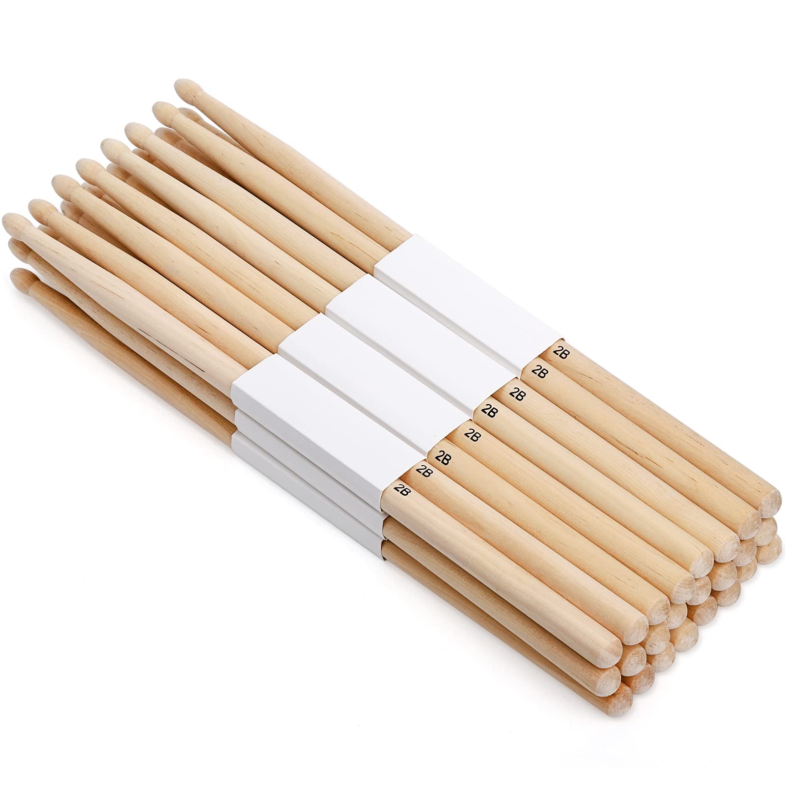 Suwimut 12 Pairs Drumsticks, Hard Maple 2B Wood Tip Drum Sticks, Exercise Drum Sticks For Adults Kids And Beginners, Musical Ins