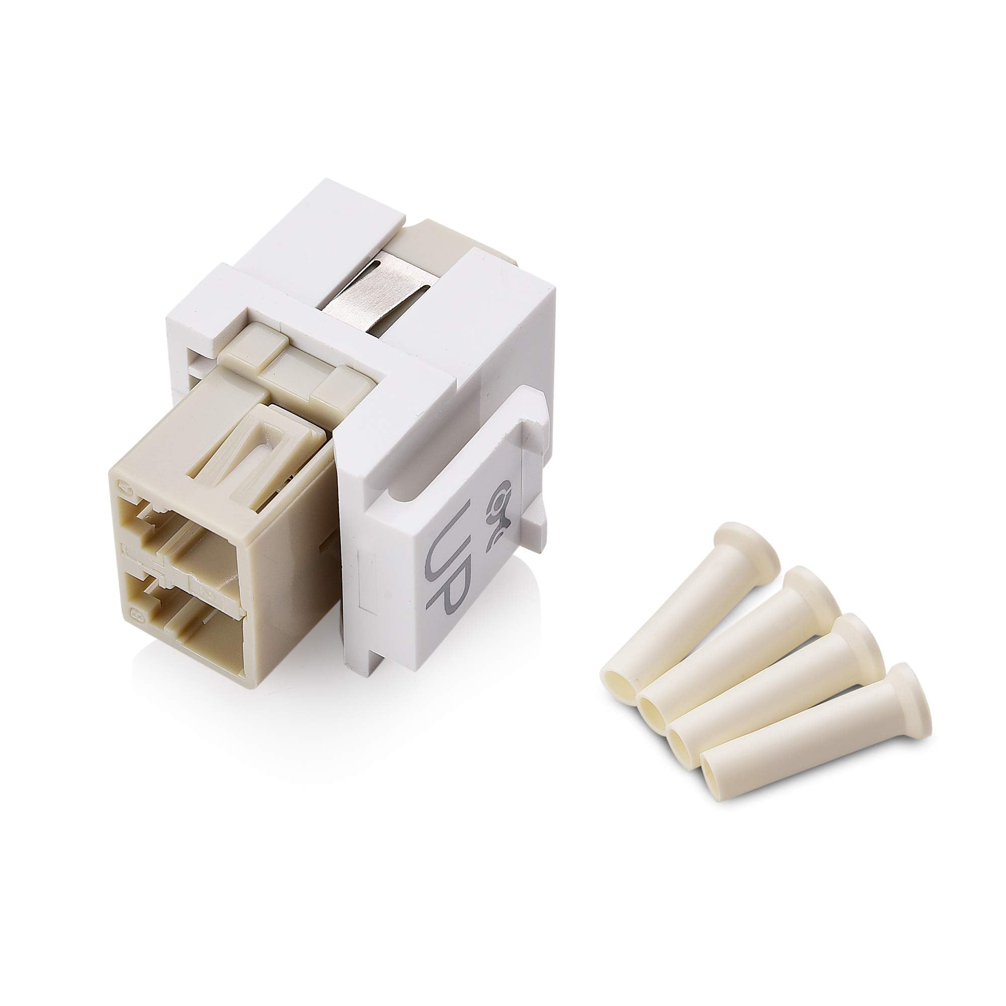 Cable Matters 10 Pack LC UPC Duplex Fiber Optic Keystone Coupler Jack, OM1/OM2/OM3/OM4 Multimode, OS2 Single Mode Support