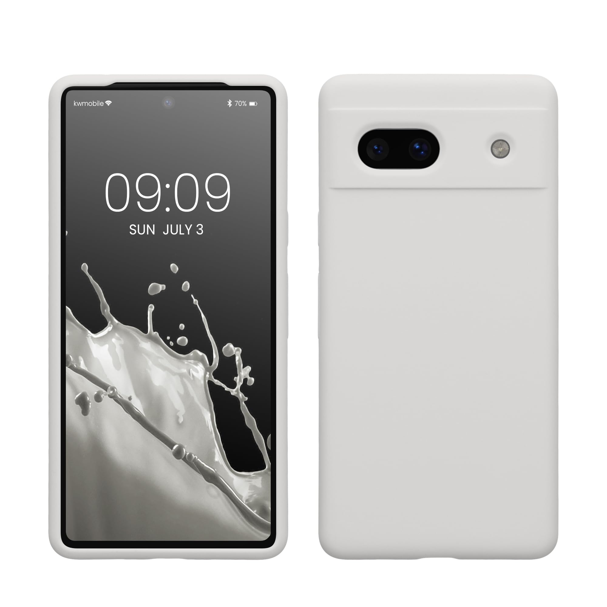 kwmobile Case Compatible with Google Pixel 7a Case - TPU Silicone Phone Cover with Soft Finish - White Matte